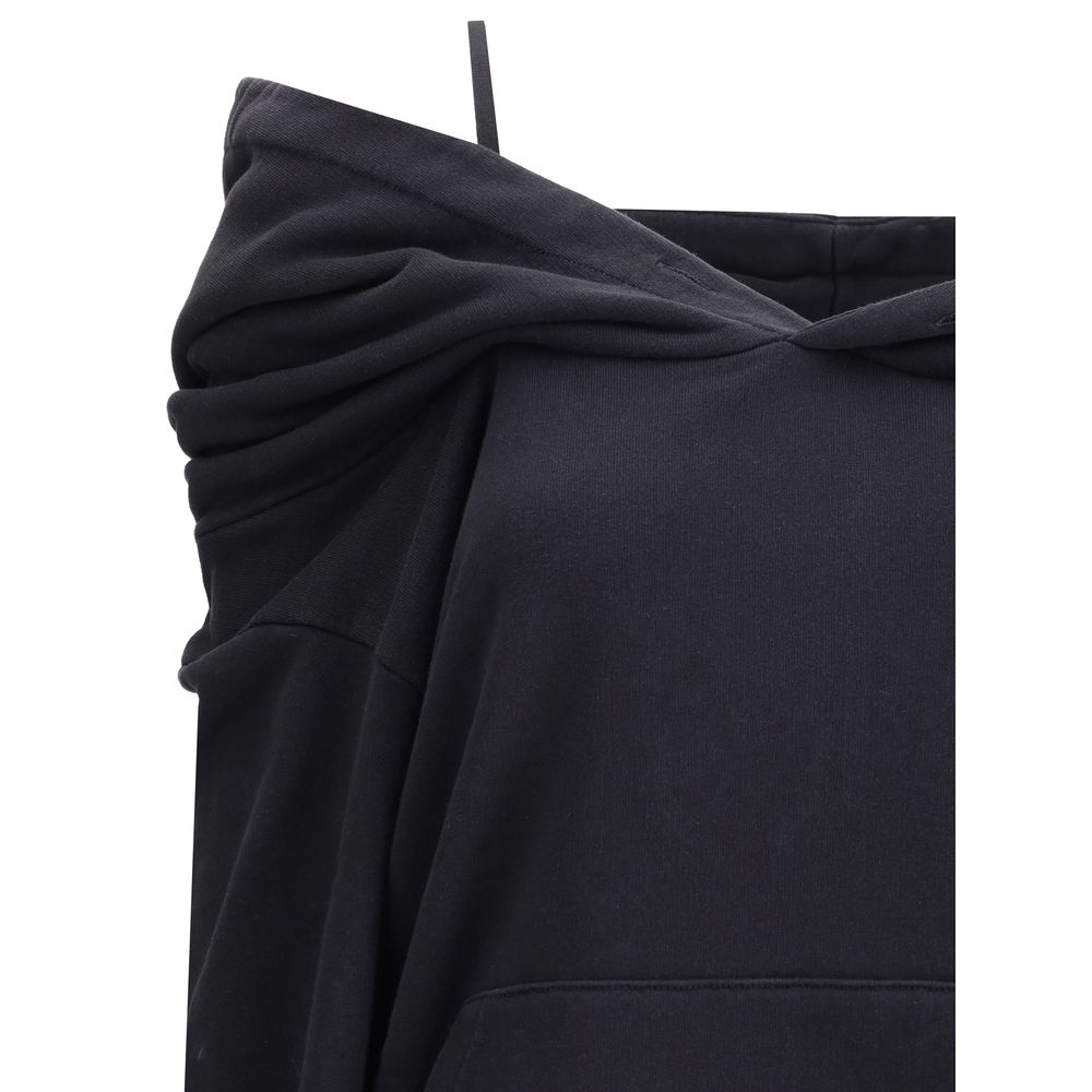 Black Cotton Sweatshirt - ventzia