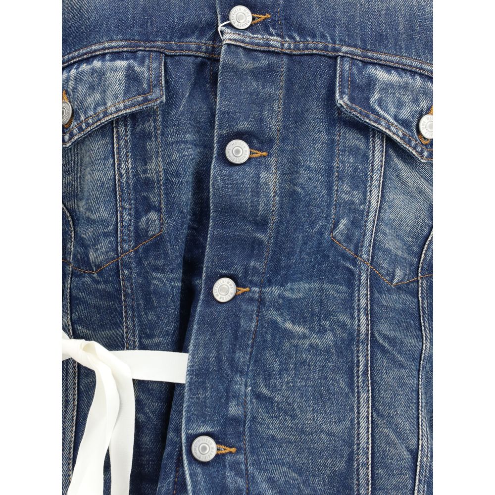 Blue Cotton Denim Jacket - ventzia