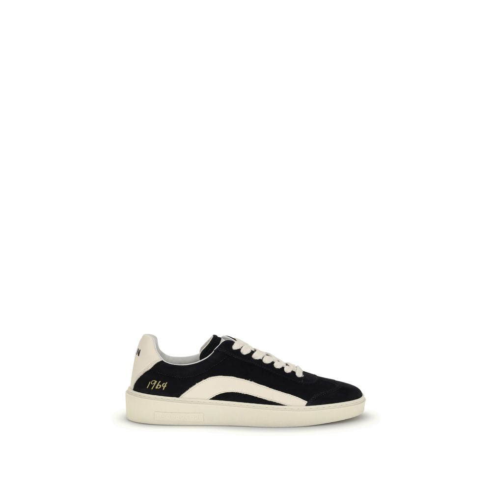 Black Calf Leather Bos Taurus Low Top Sneakers - ventzia