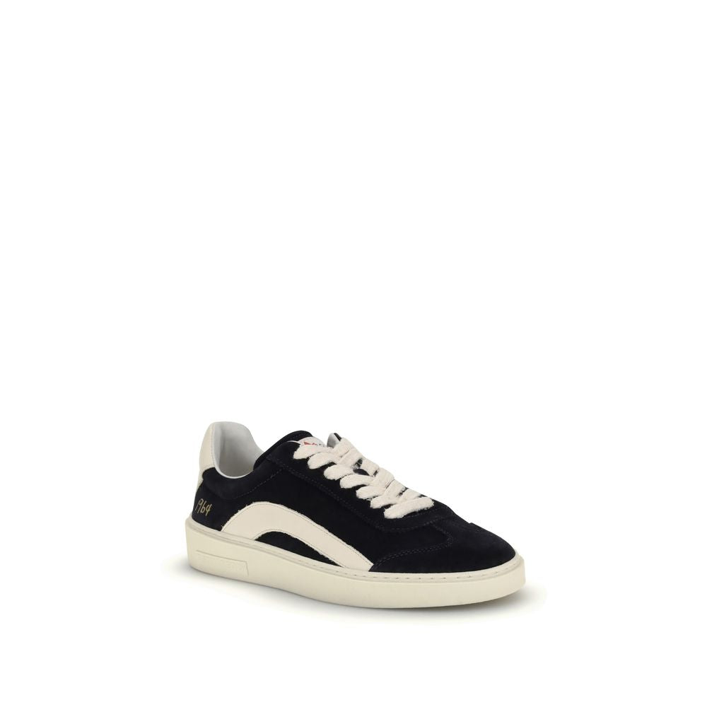 Black Calf Leather Bos Taurus Low Top Sneakers - ventzia