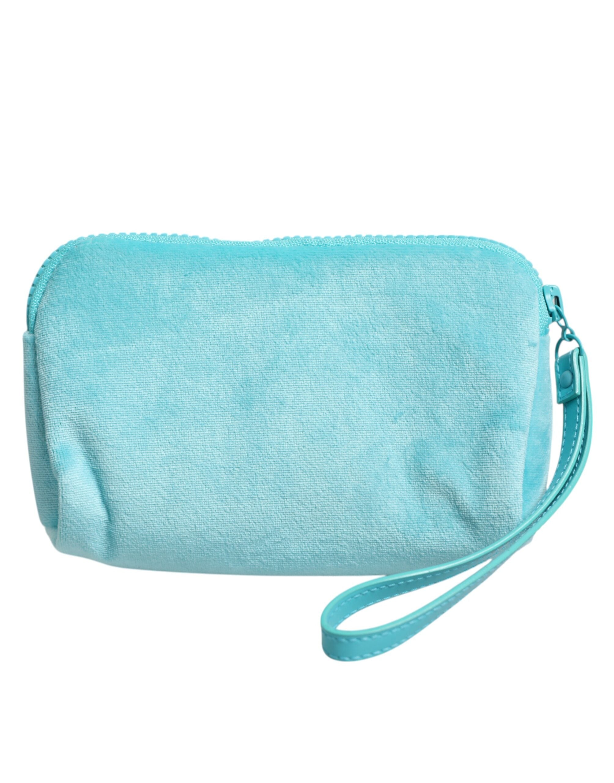 Light Blue Solid Logo Clutch Sunglasses Holder Pouch Bag - ventzia