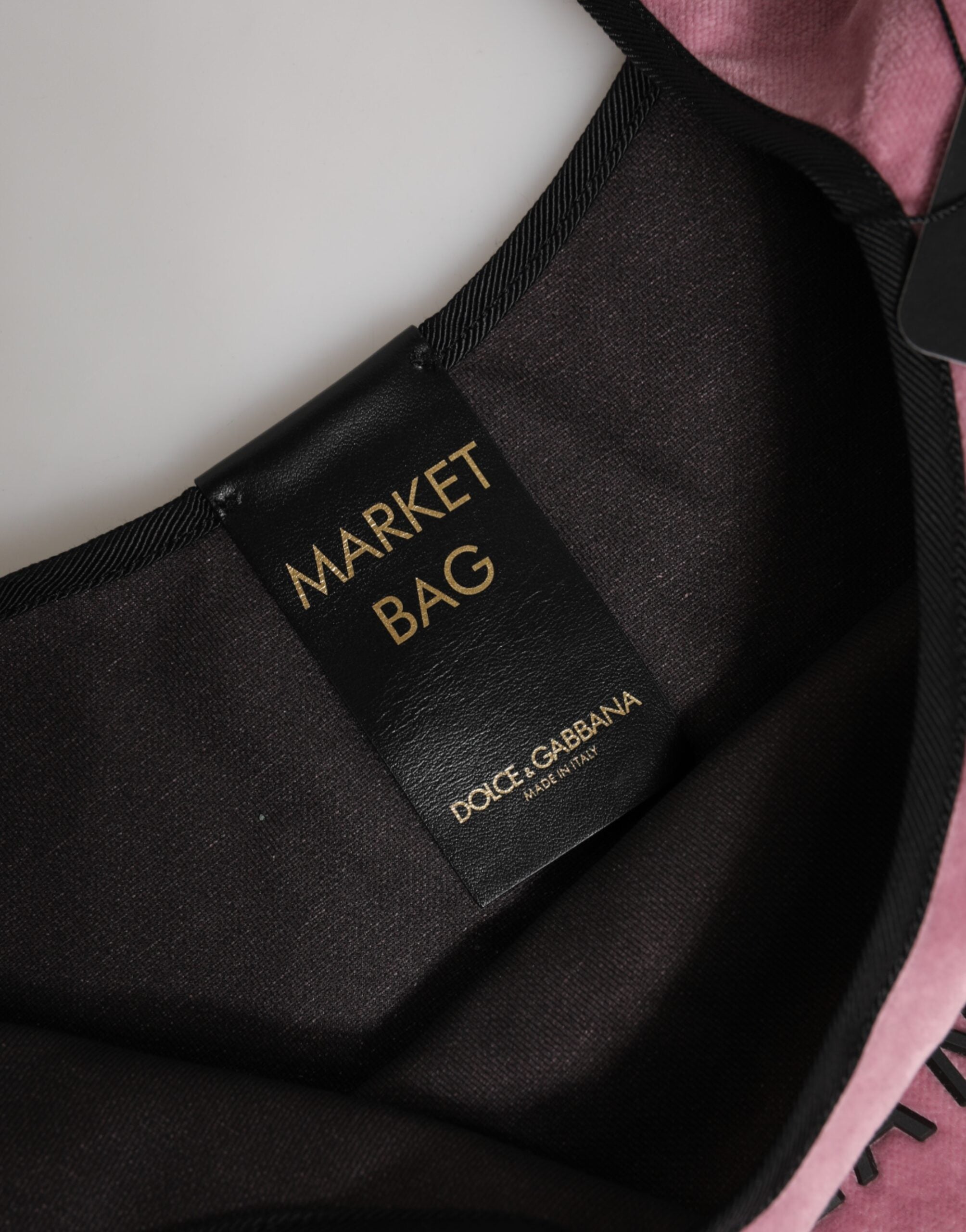 Pink Cotton Velvet DG MILANO Shoulder Shopping Borse Bag - ventzia