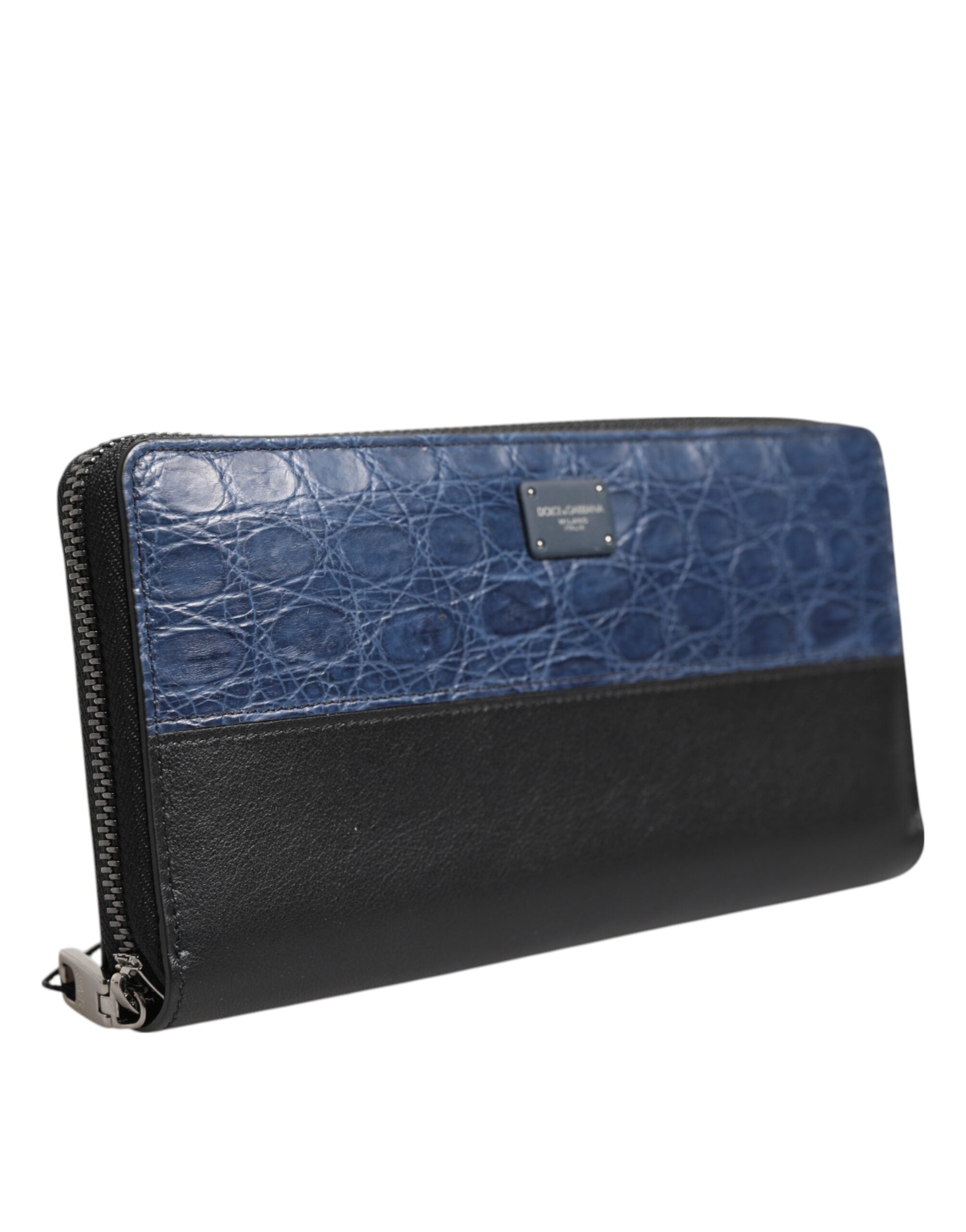 Black Blue Exotic Leather Men Continental Clutch Wallet - ventzia