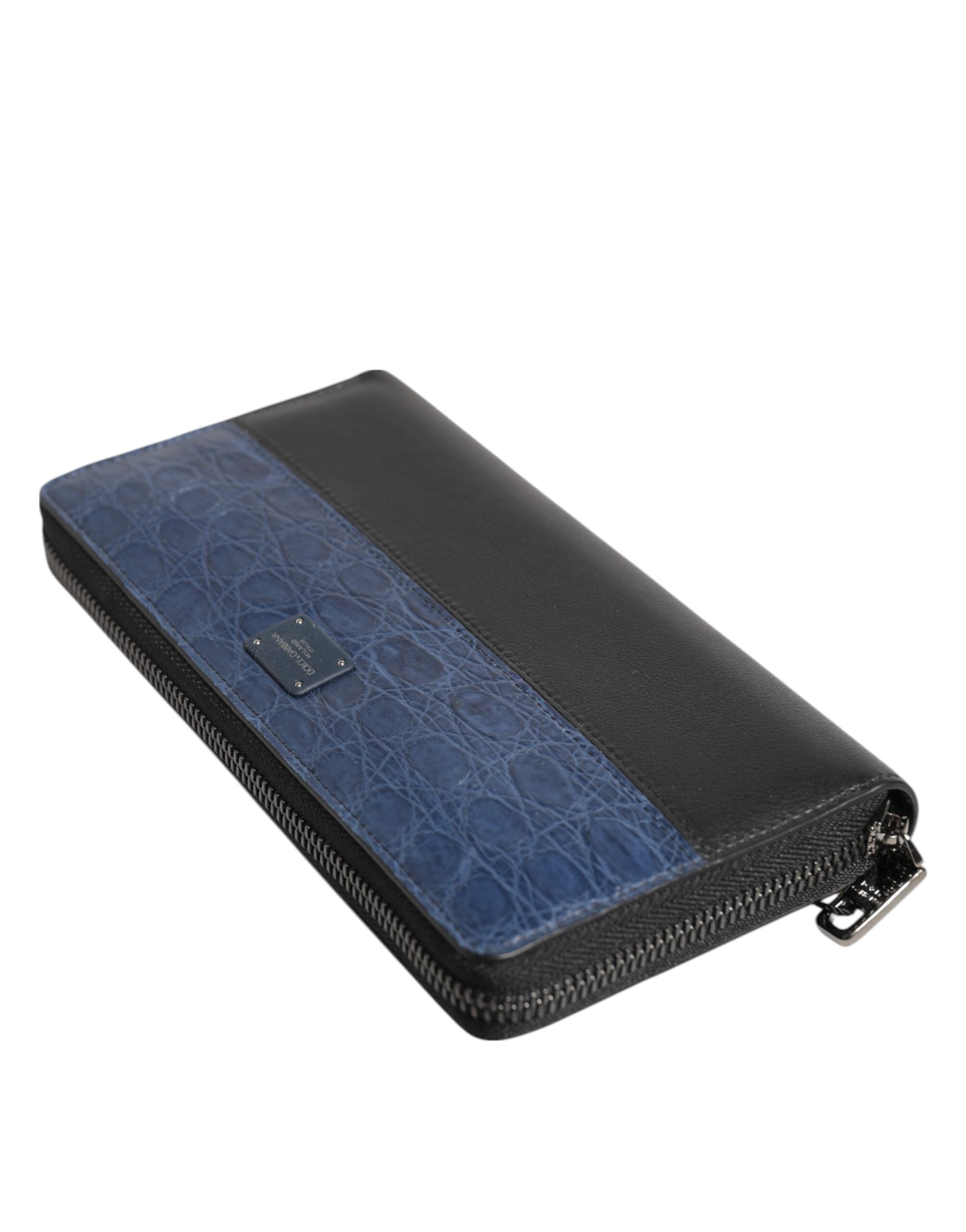 Black Blue Exotic Leather Men Continental Clutch Wallet - ventzia