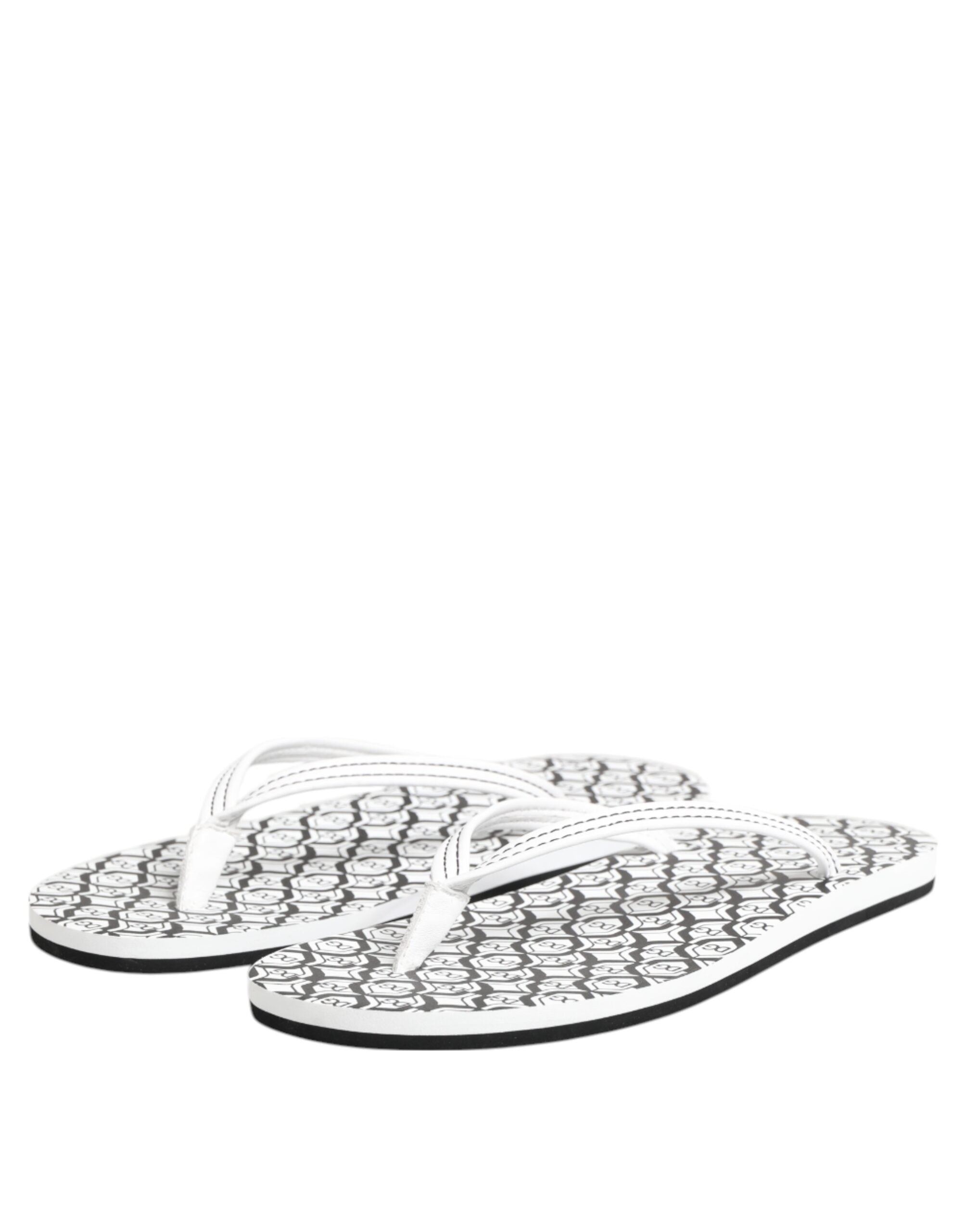Black White Logo Beachwear Flats Slipper Shoes - ventzia