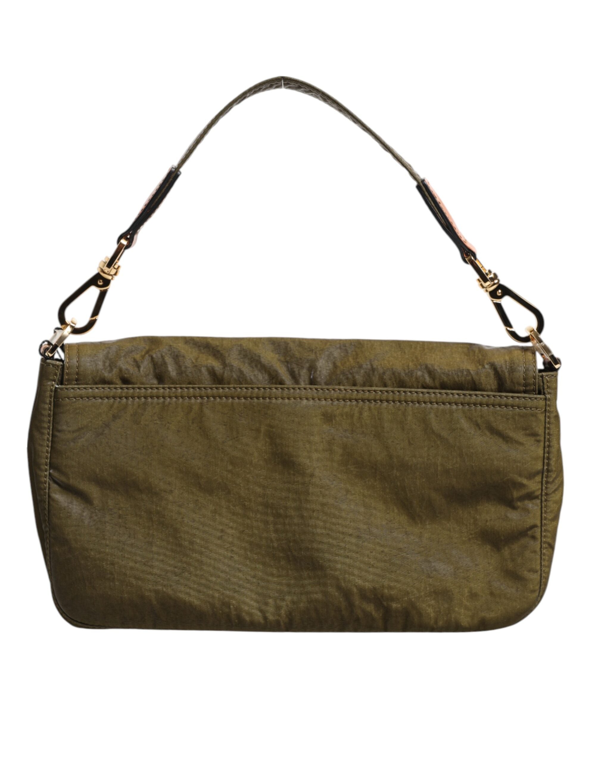 Dark Green Nylon Logo Plaque Shoulder Strap Borse Bag - ventzia
