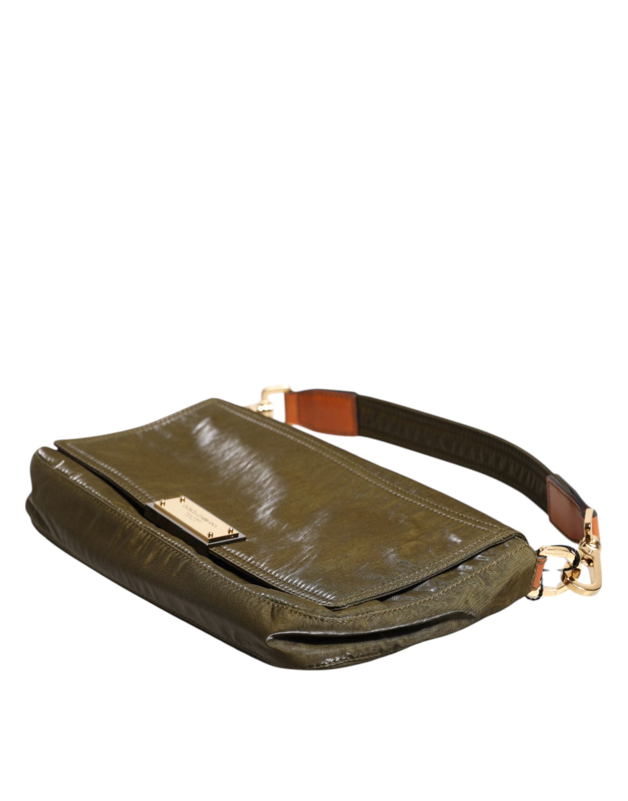 Dark Green Nylon Logo Plaque Shoulder Strap Borse Bag - ventzia