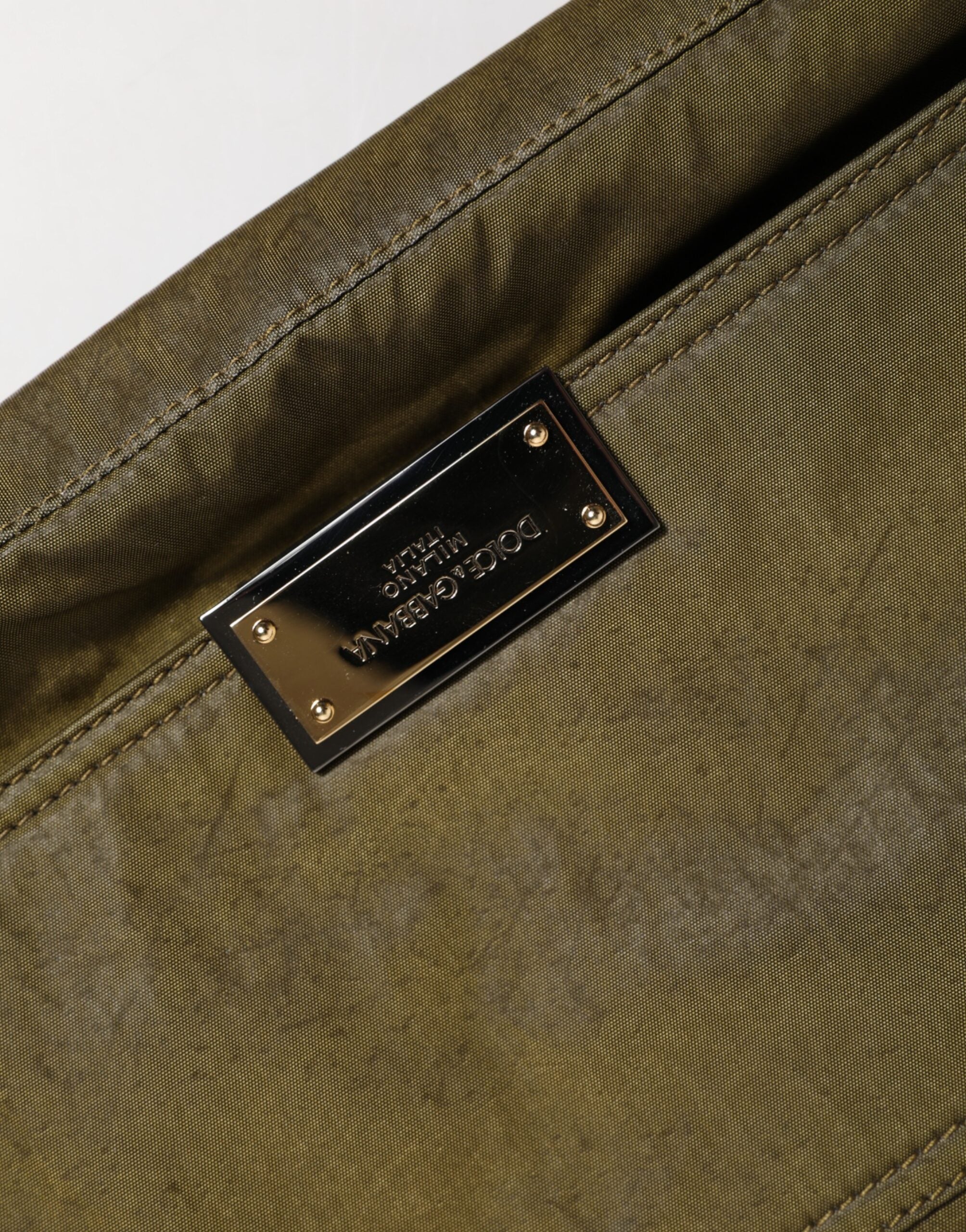 Dark Green Nylon Logo Plaque Shoulder Strap Borse Bag - ventzia