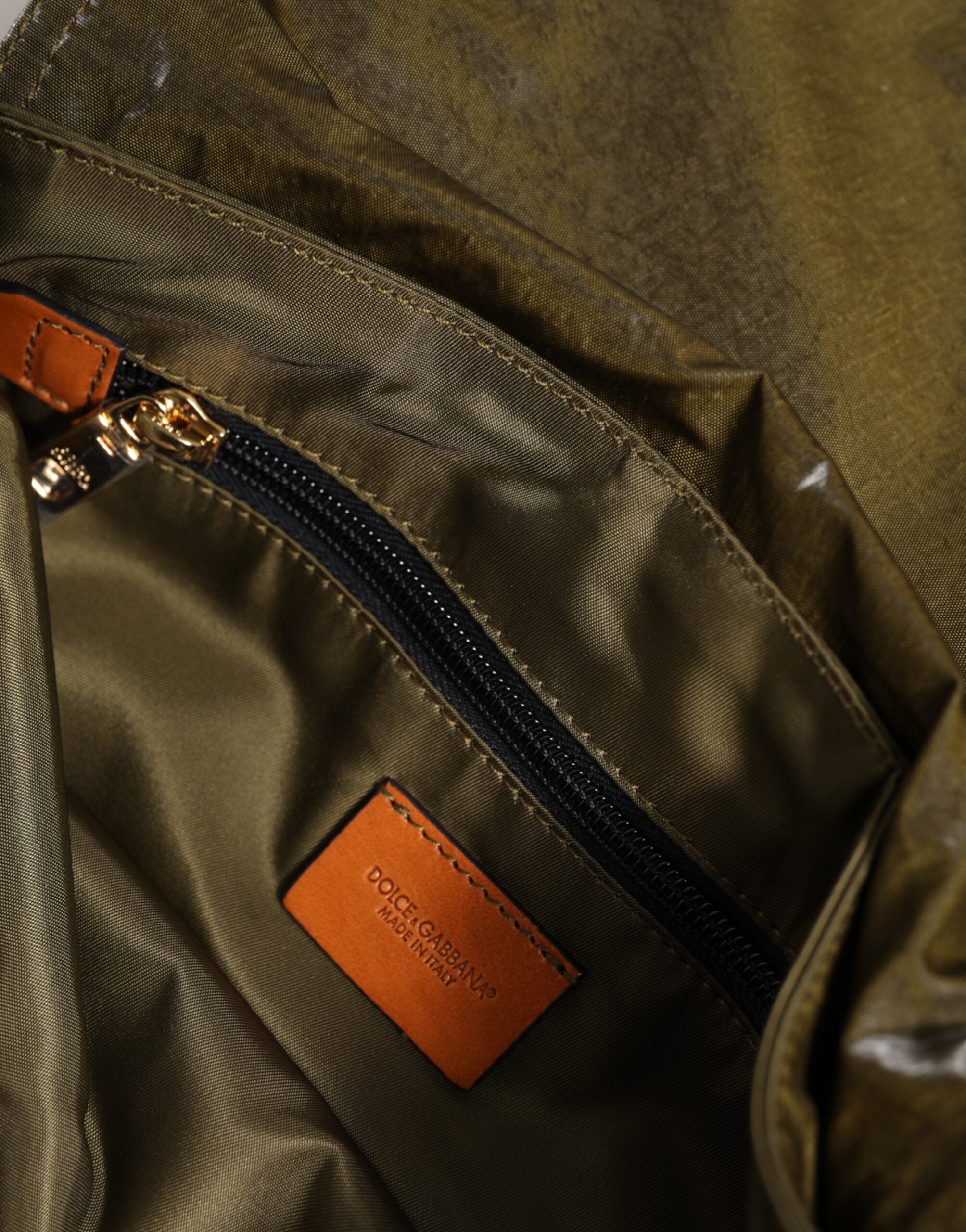 Dark Green Nylon Logo Plaque Shoulder Strap Borse Bag - ventzia