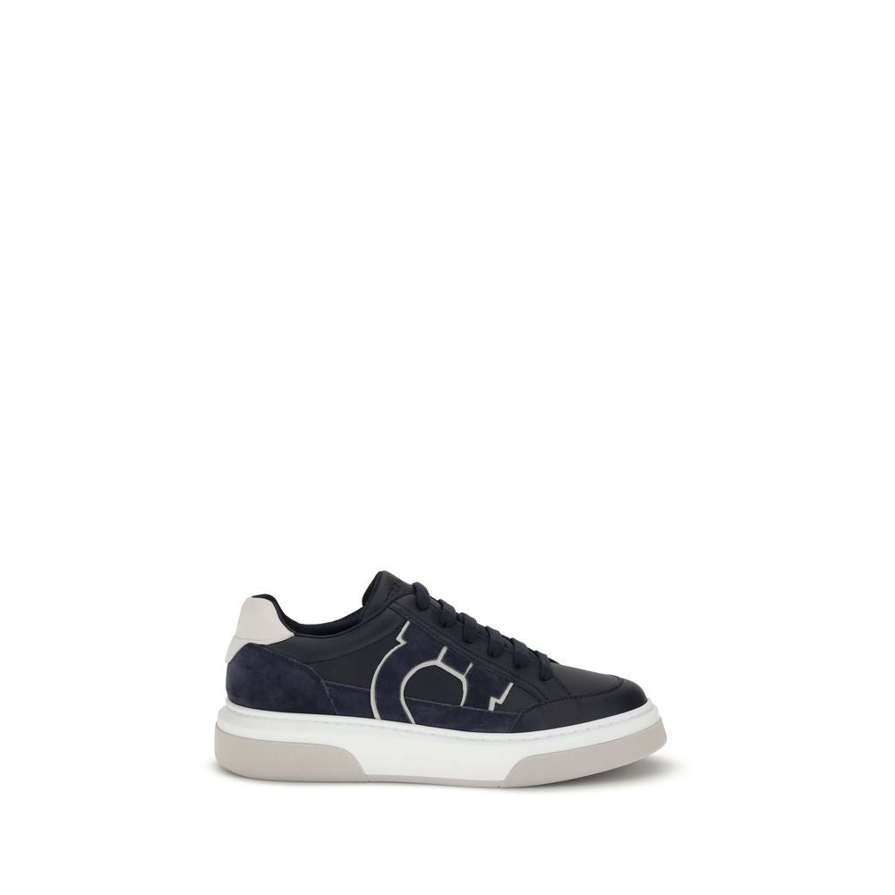 Blue Calf Leather Bos Taurus Low Top Sneakers - ventzia