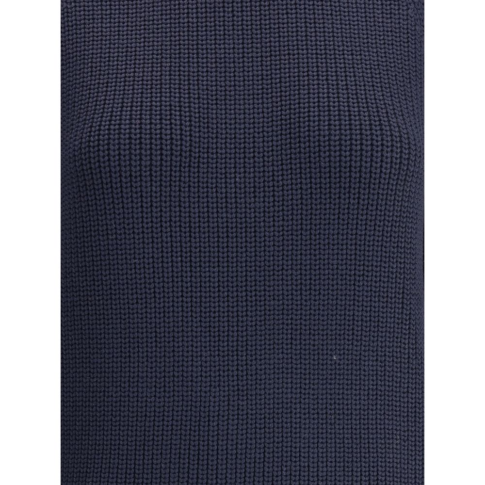 Blue Merino Wool Sweater - ventzia