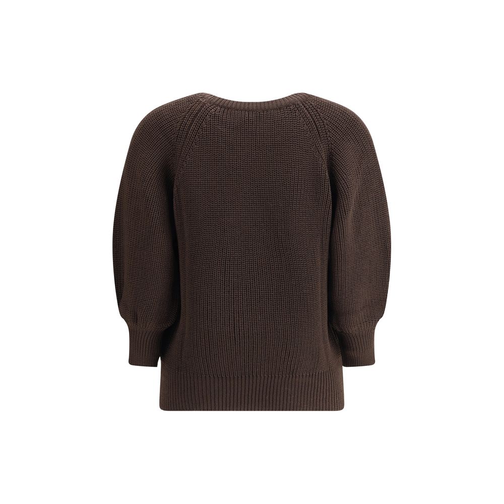 Brown Merino Wool Sweatshirt - ventzia
