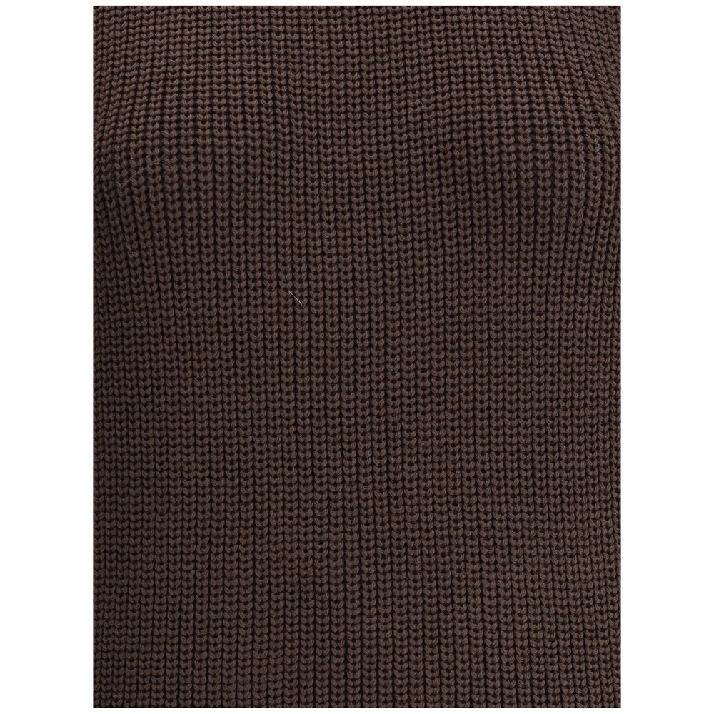 Brown Merino Wool Sweatshirt - ventzia