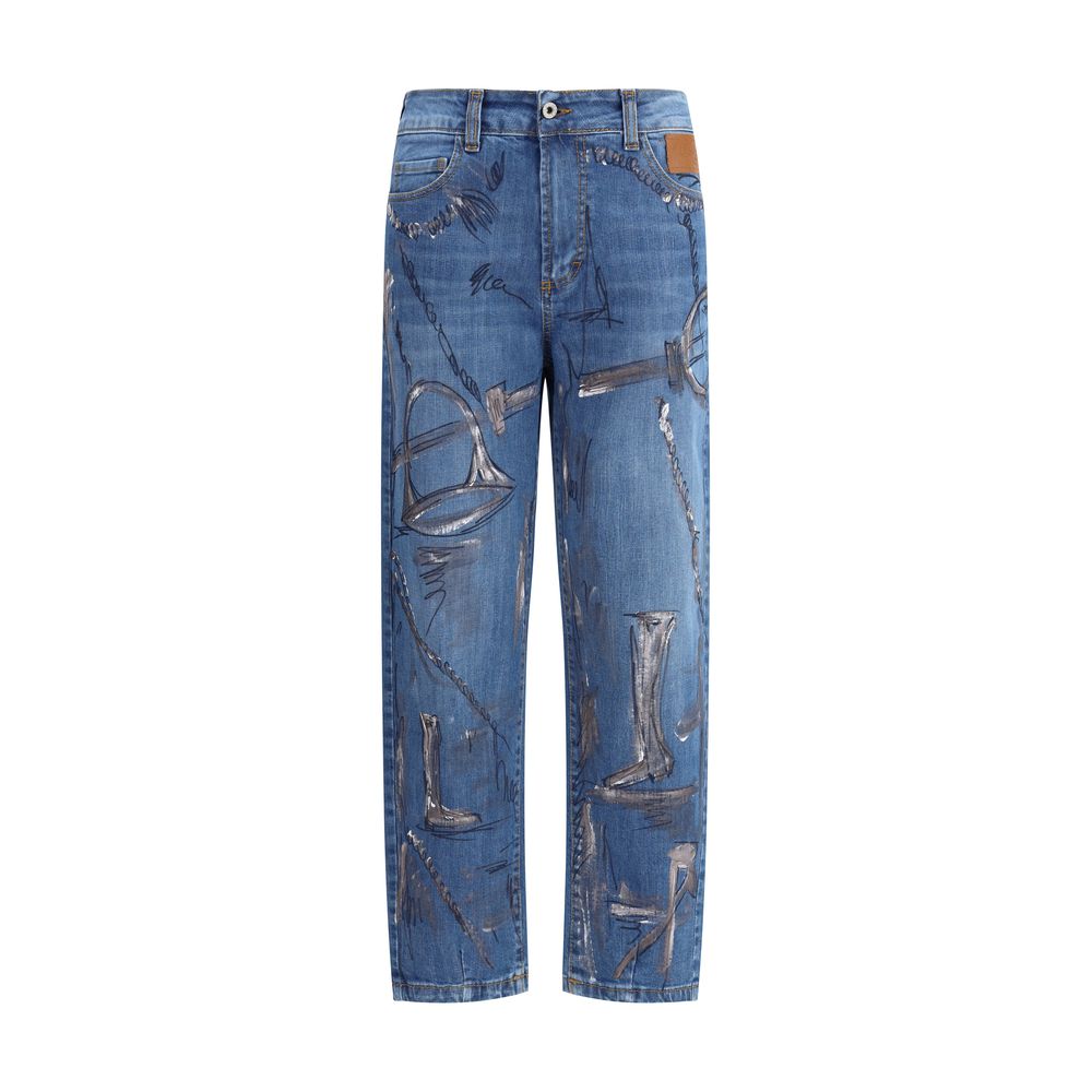 Blue Cotton Slim Fit Jeans - ventzia