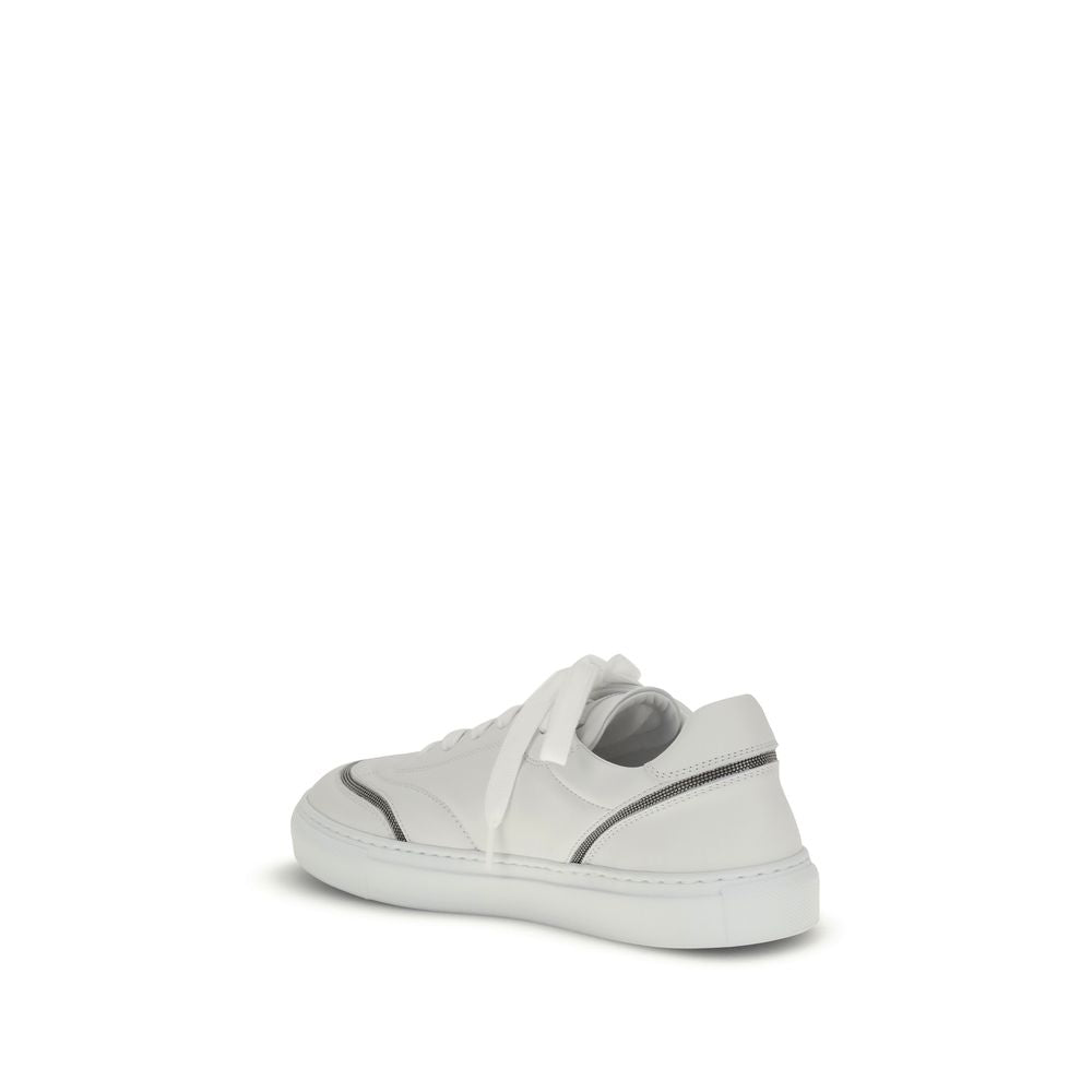 White Calf Leather Bos Taurus Low Top Sneakers - ventzia