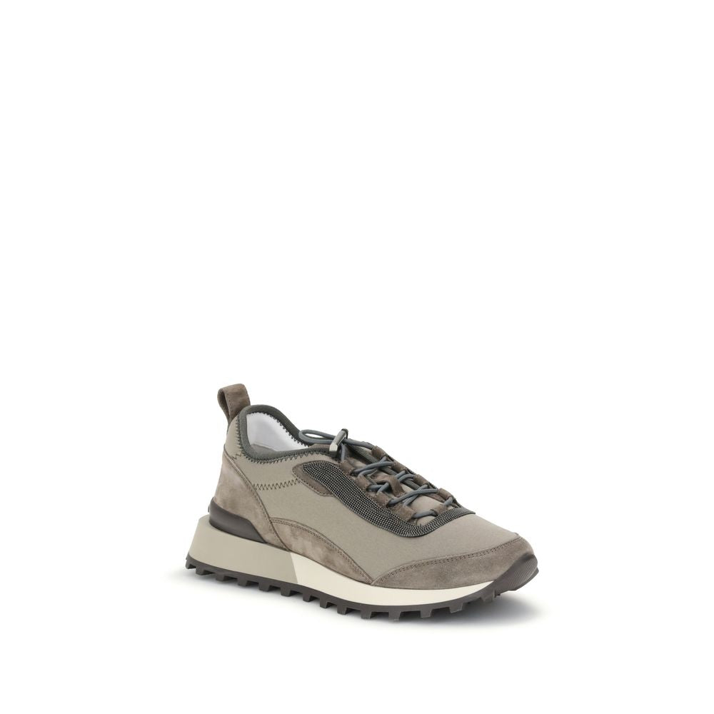 Brown Leather Athletic Sneakers - ventzia