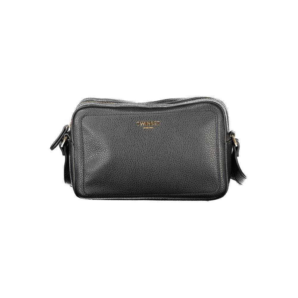 Black Polyurethane Women's Camera Bag - ventzia