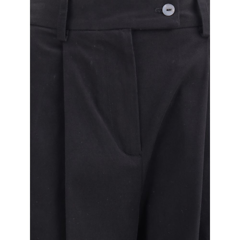 Black Cotton Casual Pants - ventzia