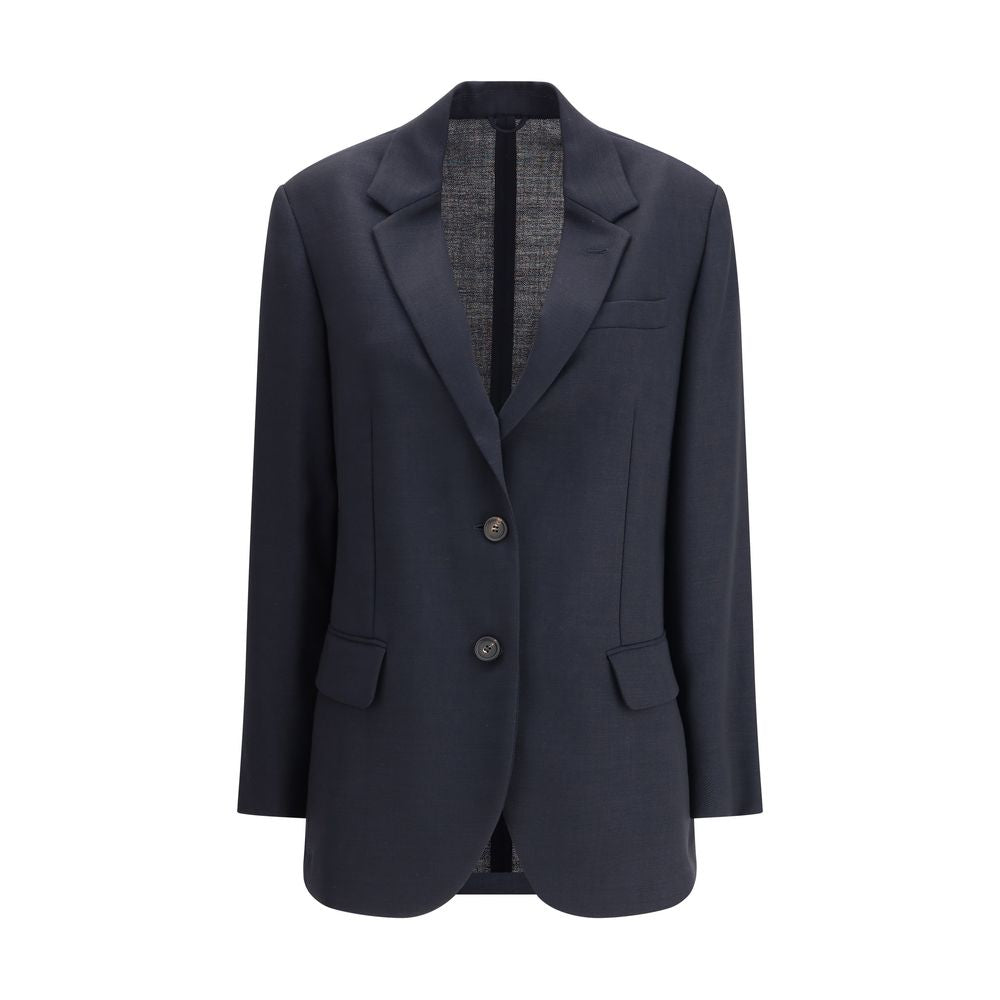 Blue Fleece Wool Blazer - ventzia