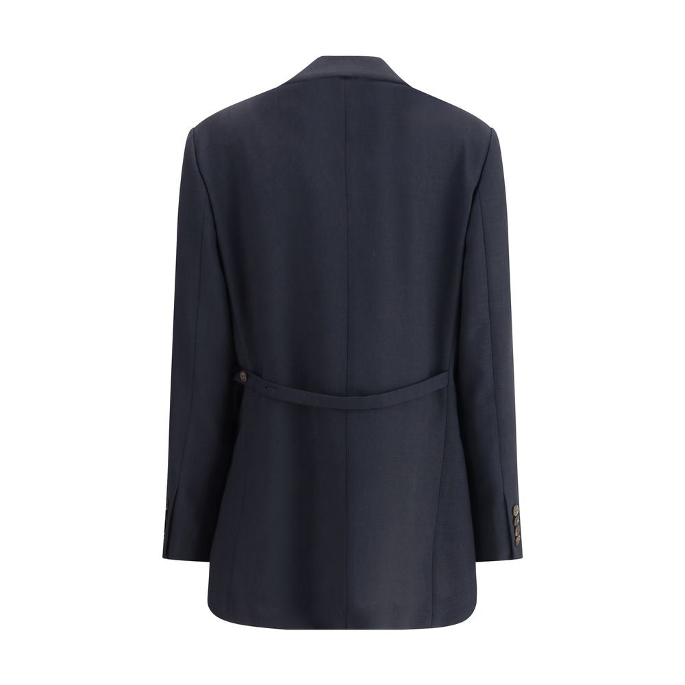 Blue Fleece Wool Blazer - ventzia