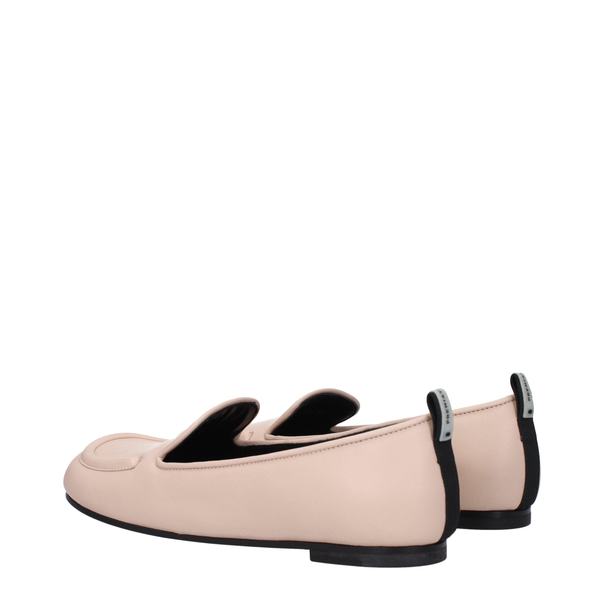 Pink Leather Slip-On Loafers - ventzia