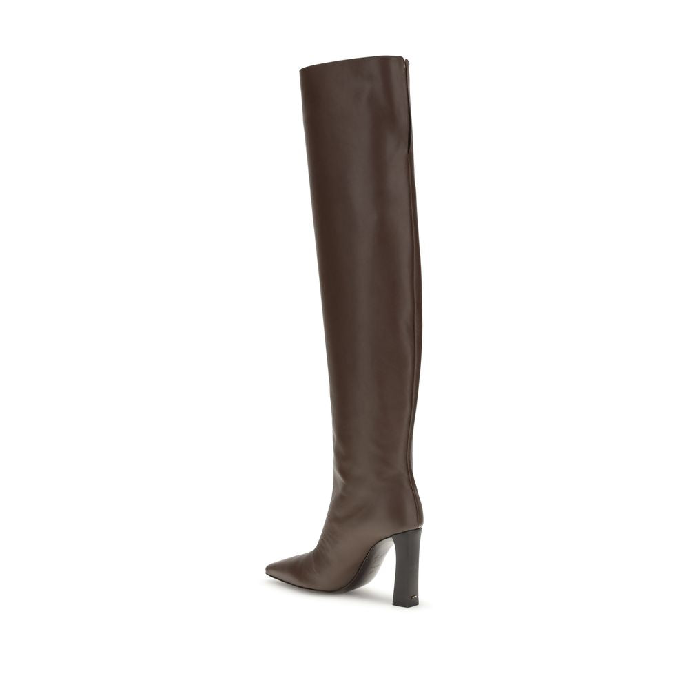 Brown Leather Over The Knee - ventzia