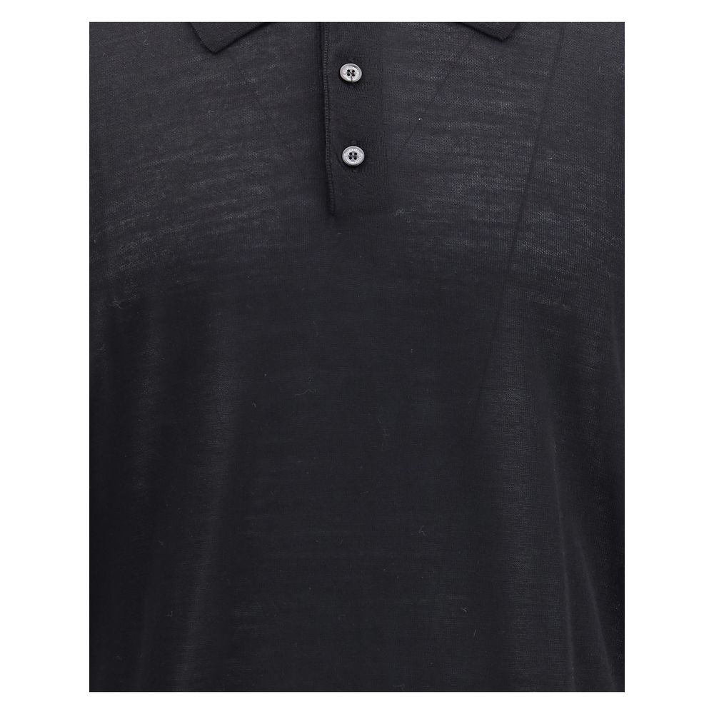 Black Fleece Wool Dress Shirt - ventzia