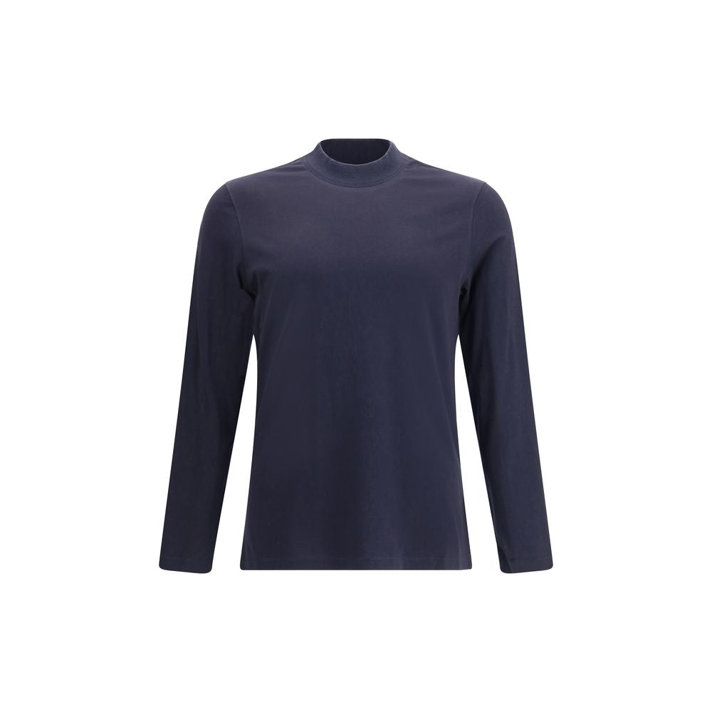Blue Cotton Long Sleeve T-Shirt - ventzia