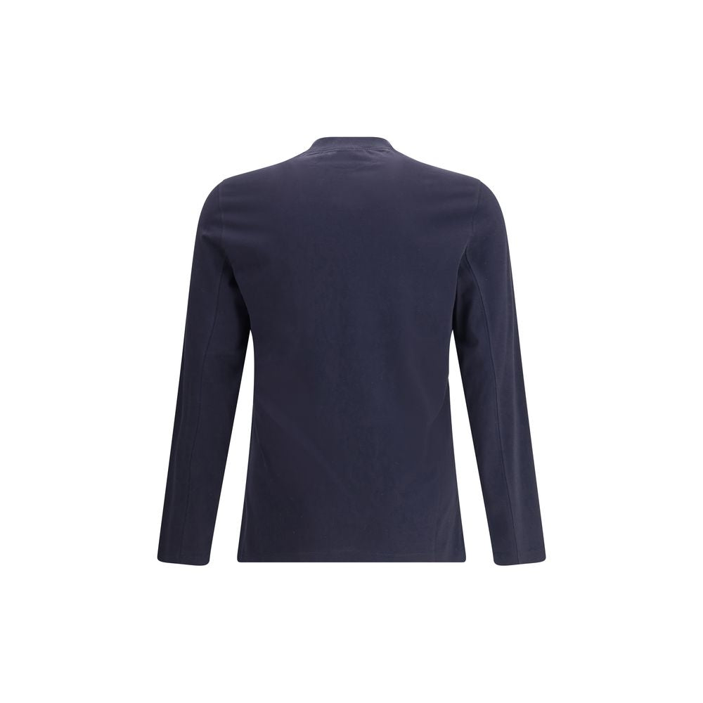 Blue Cotton Long Sleeve T-Shirt - ventzia