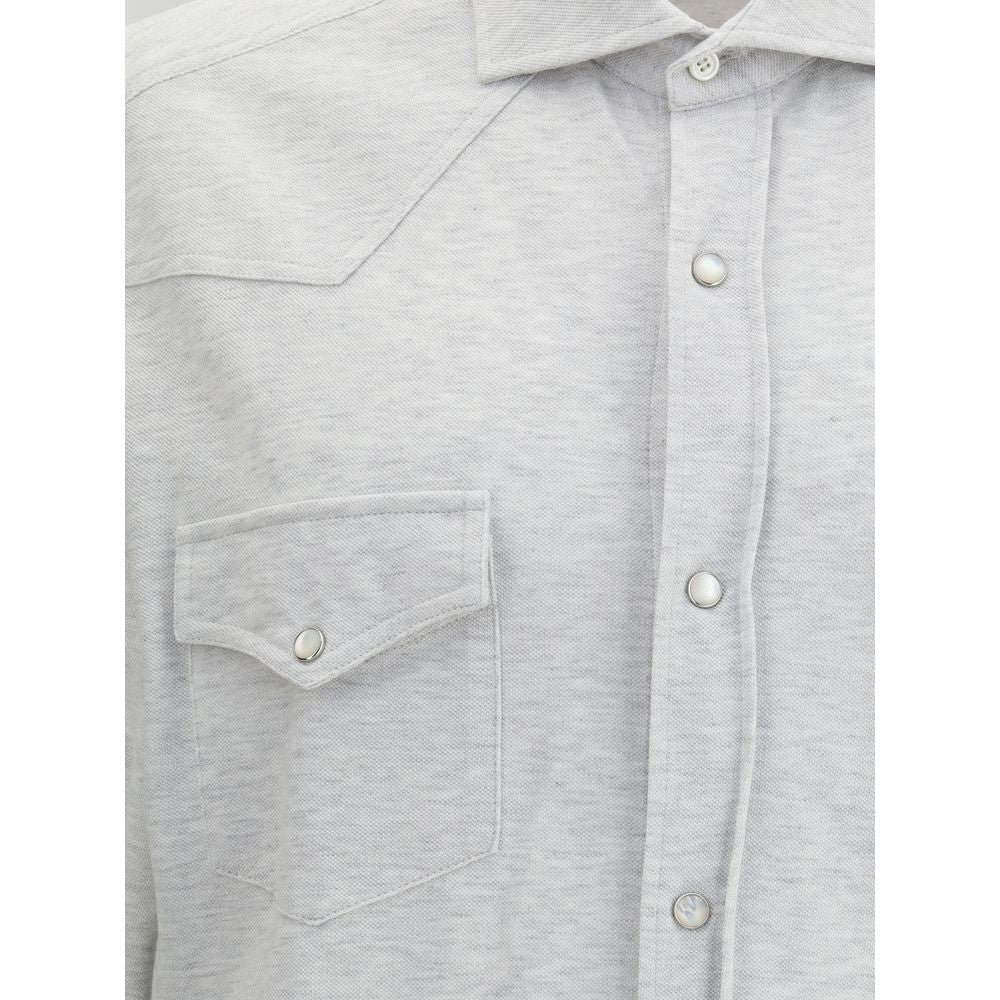 Gray Cotton Shirt - ventzia