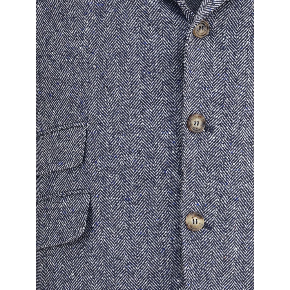 Blue Wool Blazer - ventzia