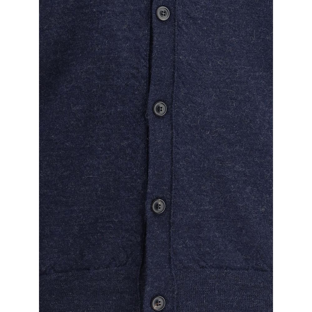 Blue Wool Cardigan - ventzia