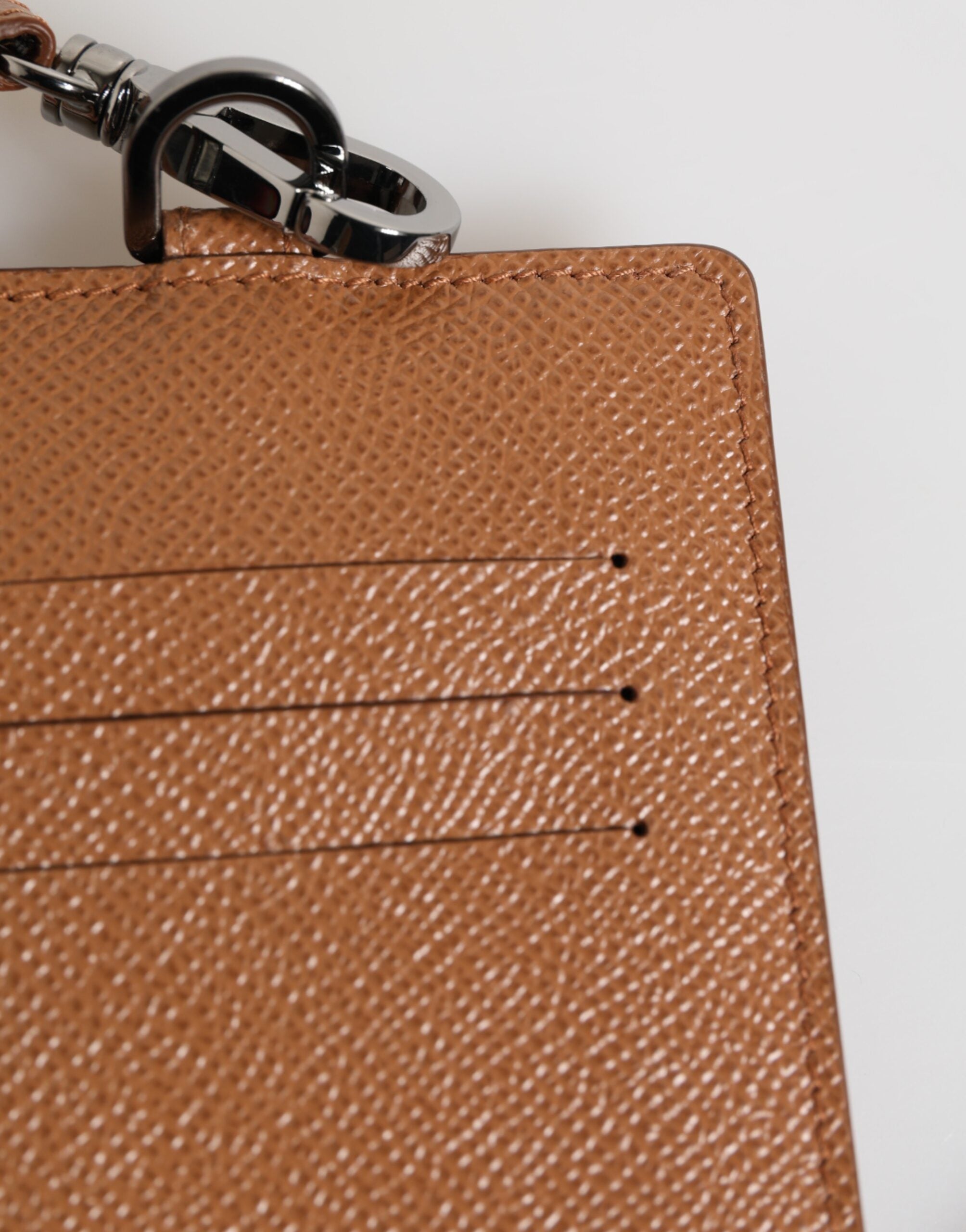 Dark Brown Leather Lanyard Logo Card Holder Men Wallet - ventzia