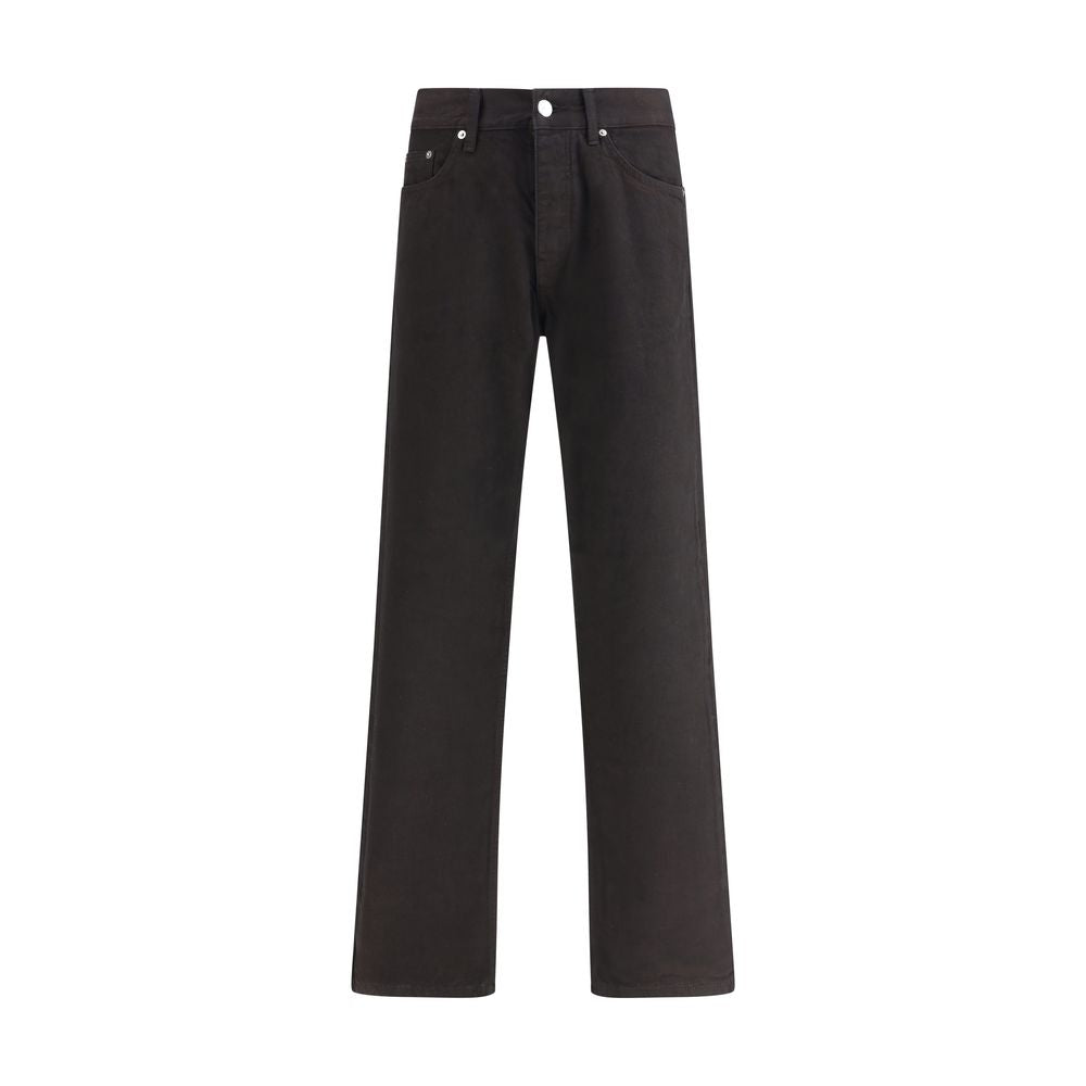 Black Cotton Relaxed Fit Jeans - ventzia