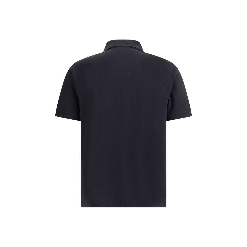 Black Cotton Polo Shirt - ventzia