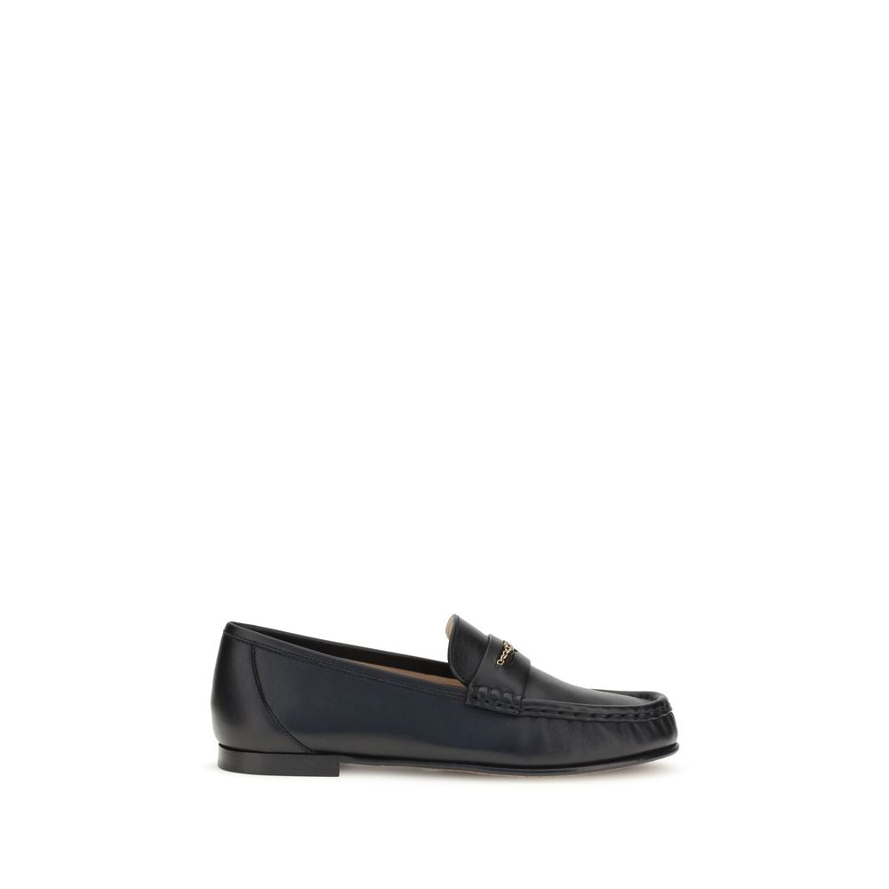 Black Calf Leather Bos Taurus Slip-On Loafers - ventzia