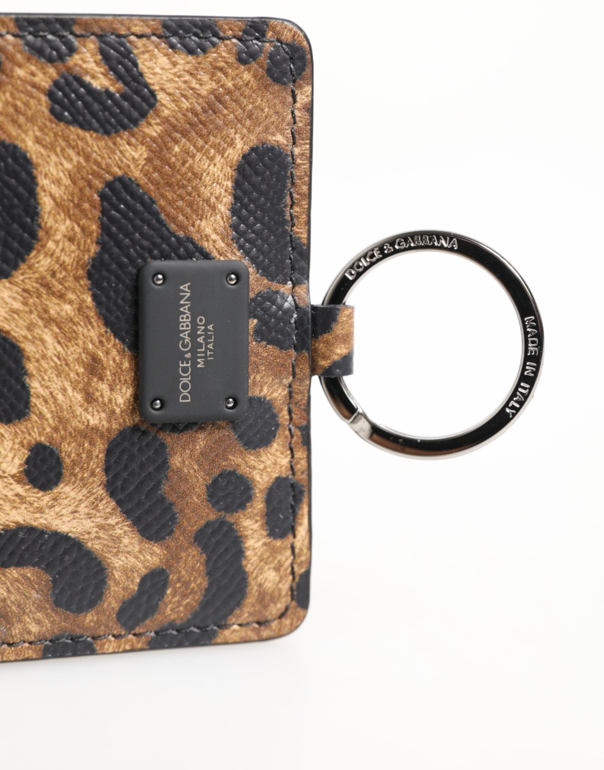 Leopard Print Leather Embossed Lanyard Card Holder Wallet - ventzia