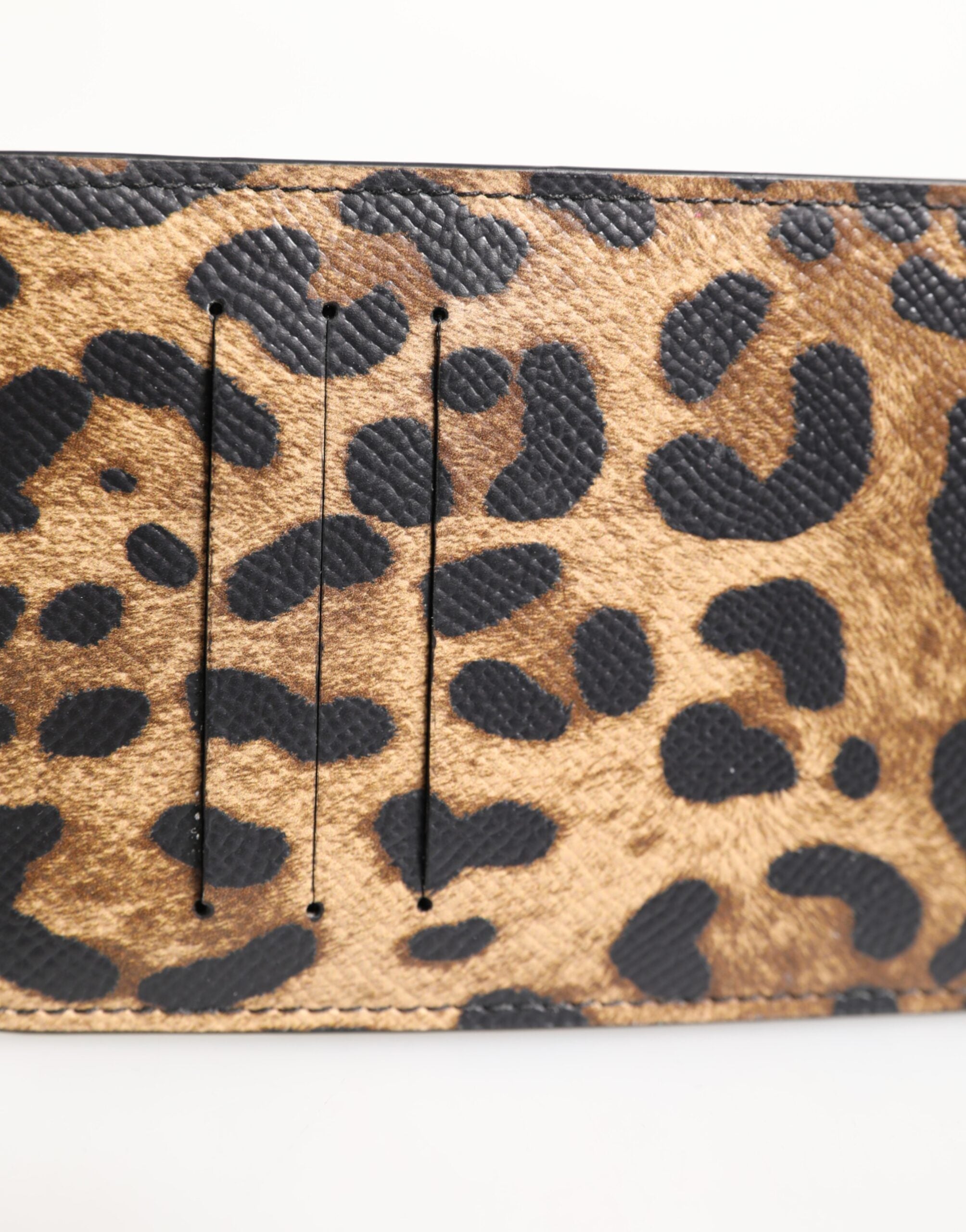 Leopard Print Leather Embossed Lanyard Card Holder Wallet - ventzia