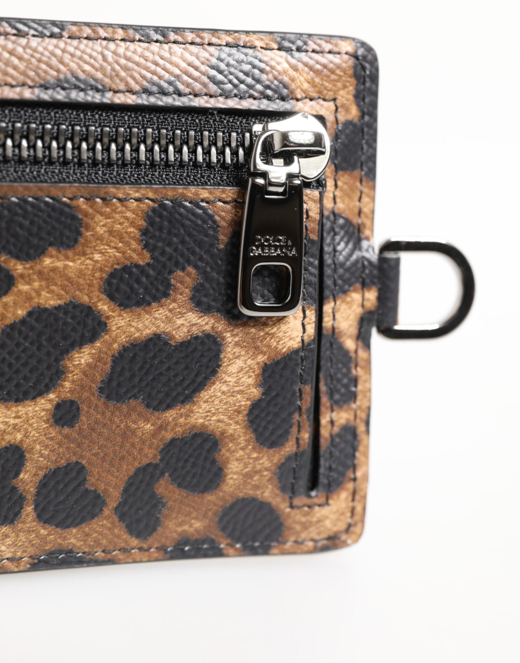 Leopard Print Leather Embossed Lanyard Card Holder Wallet - ventzia
