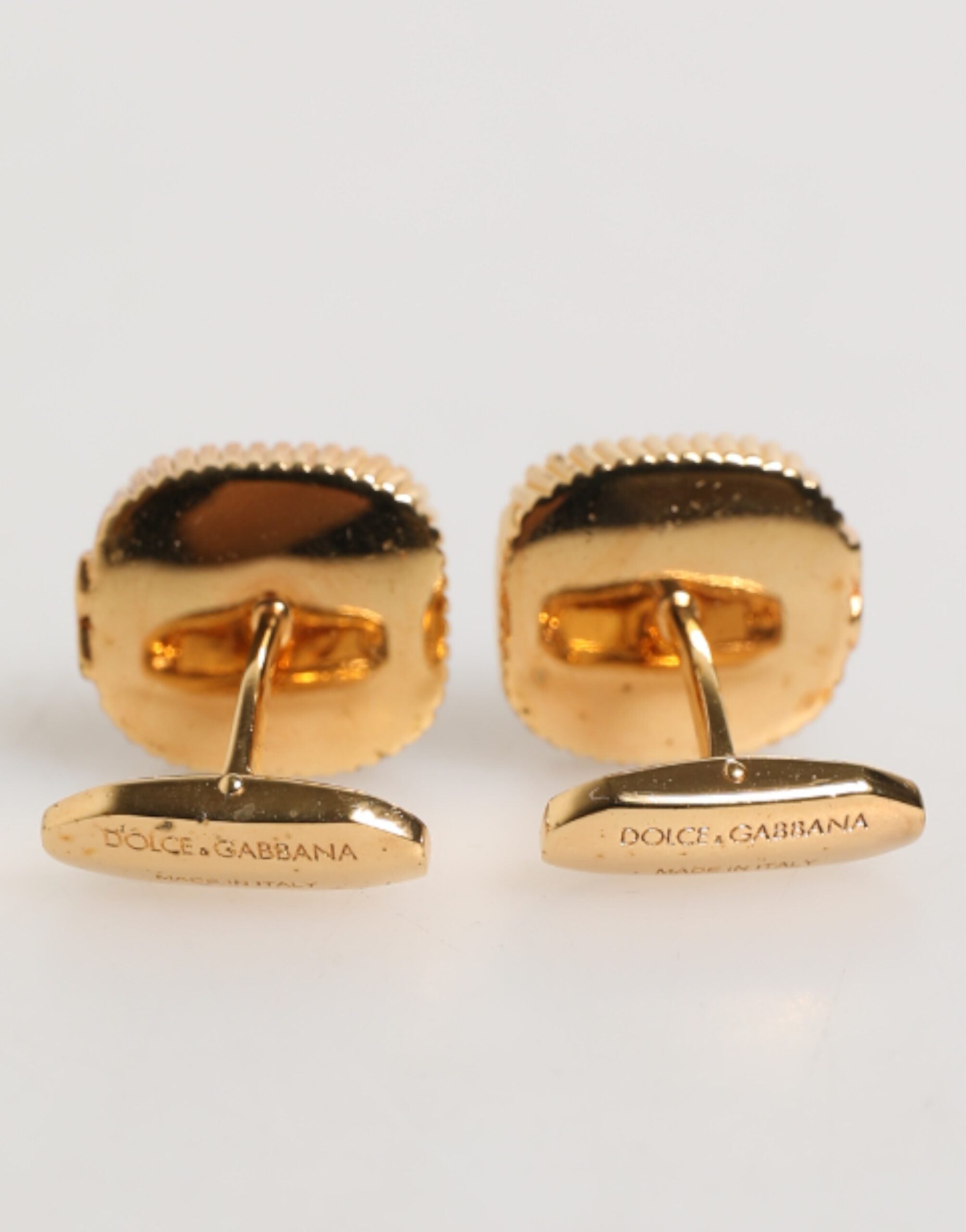 Gold Malachite Green Stone Square Men's Accessory Cufflink - ventzia