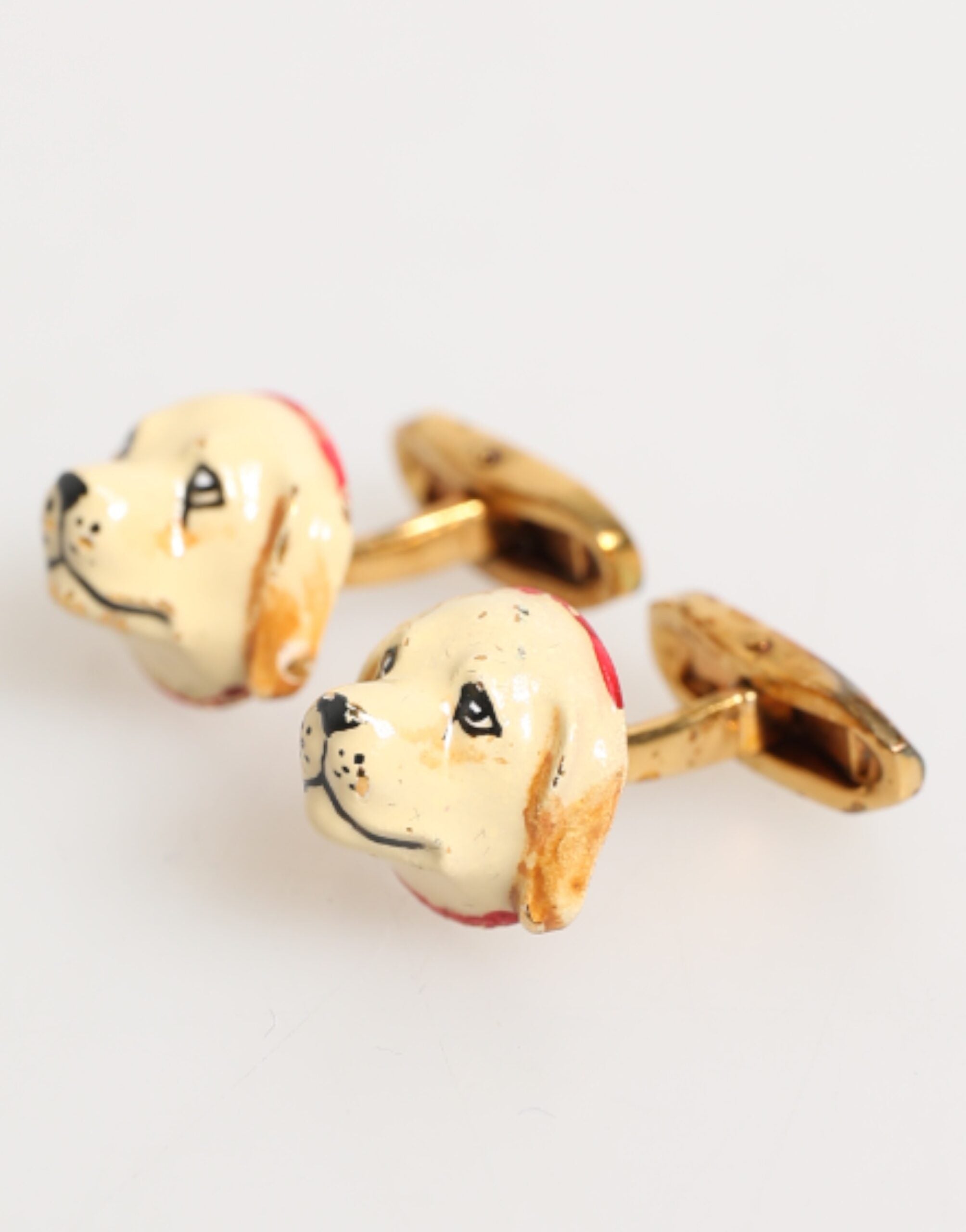 Brass Gold Tone Dog Puppy Men's Accessories Cufflink - ventzia