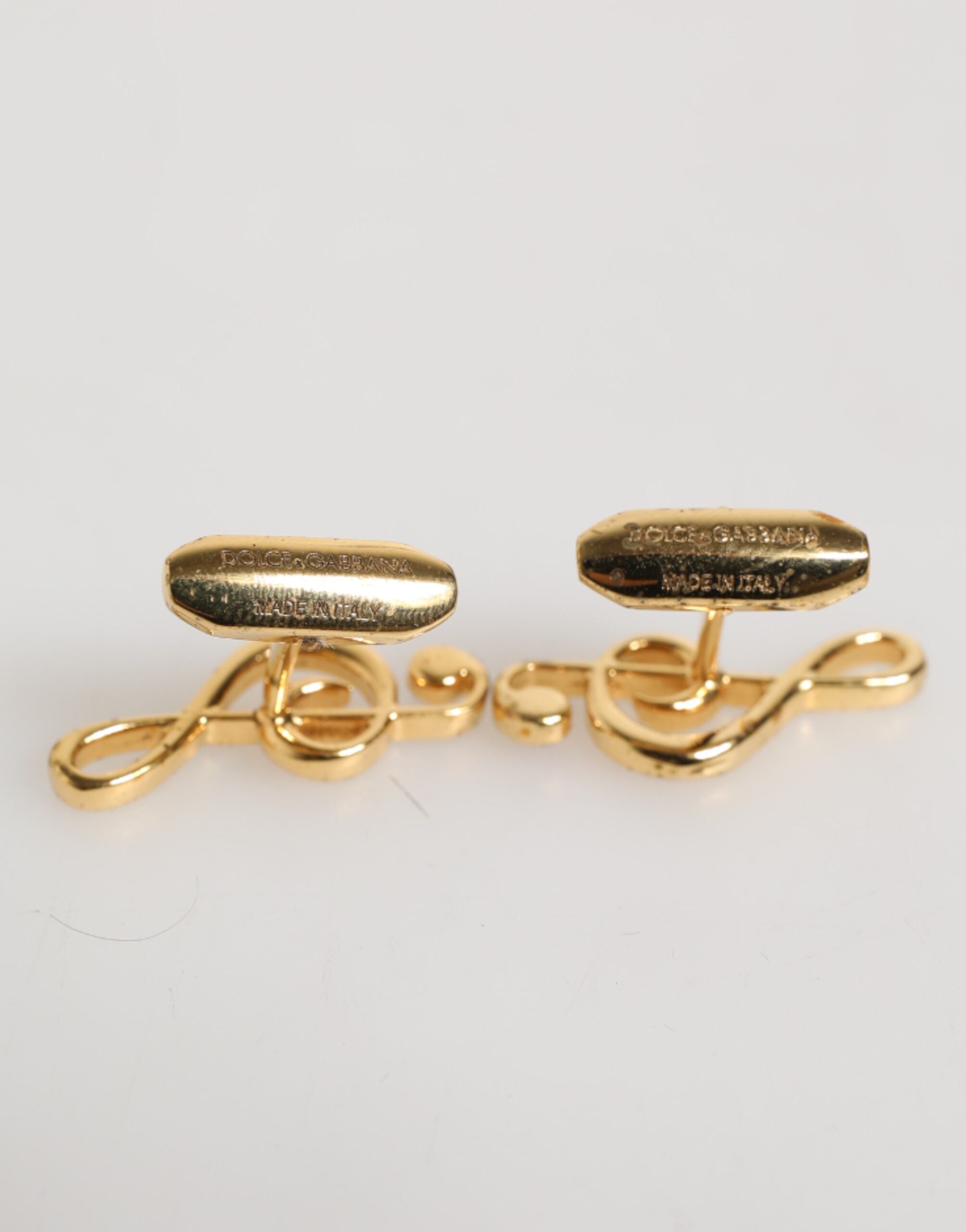 Gold Musical Note Metal Brass Pin Men Accessory Cufflinks - ventzia