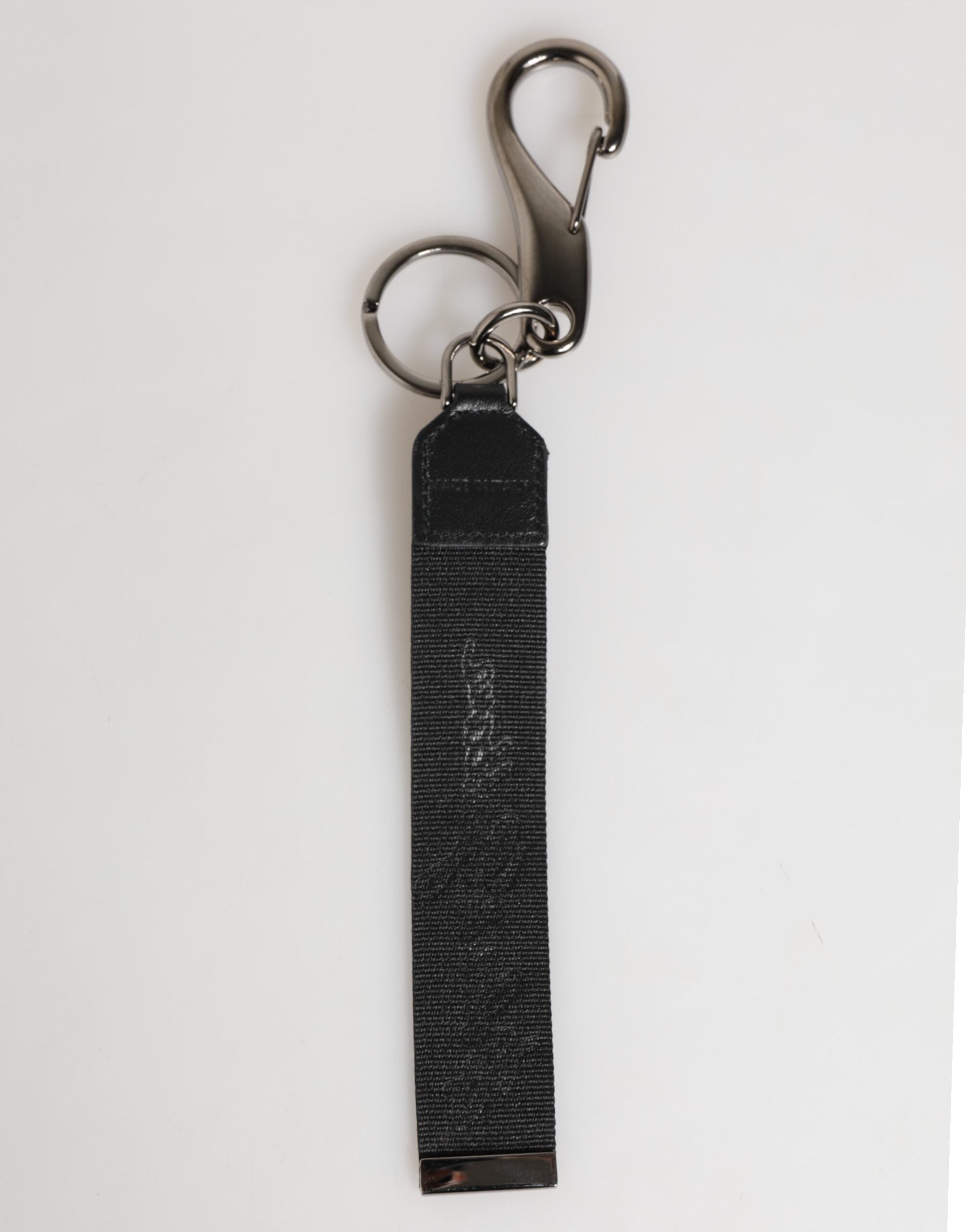 Black White Polyester DG Logo Silver Men Keychain Keyring - ventzia