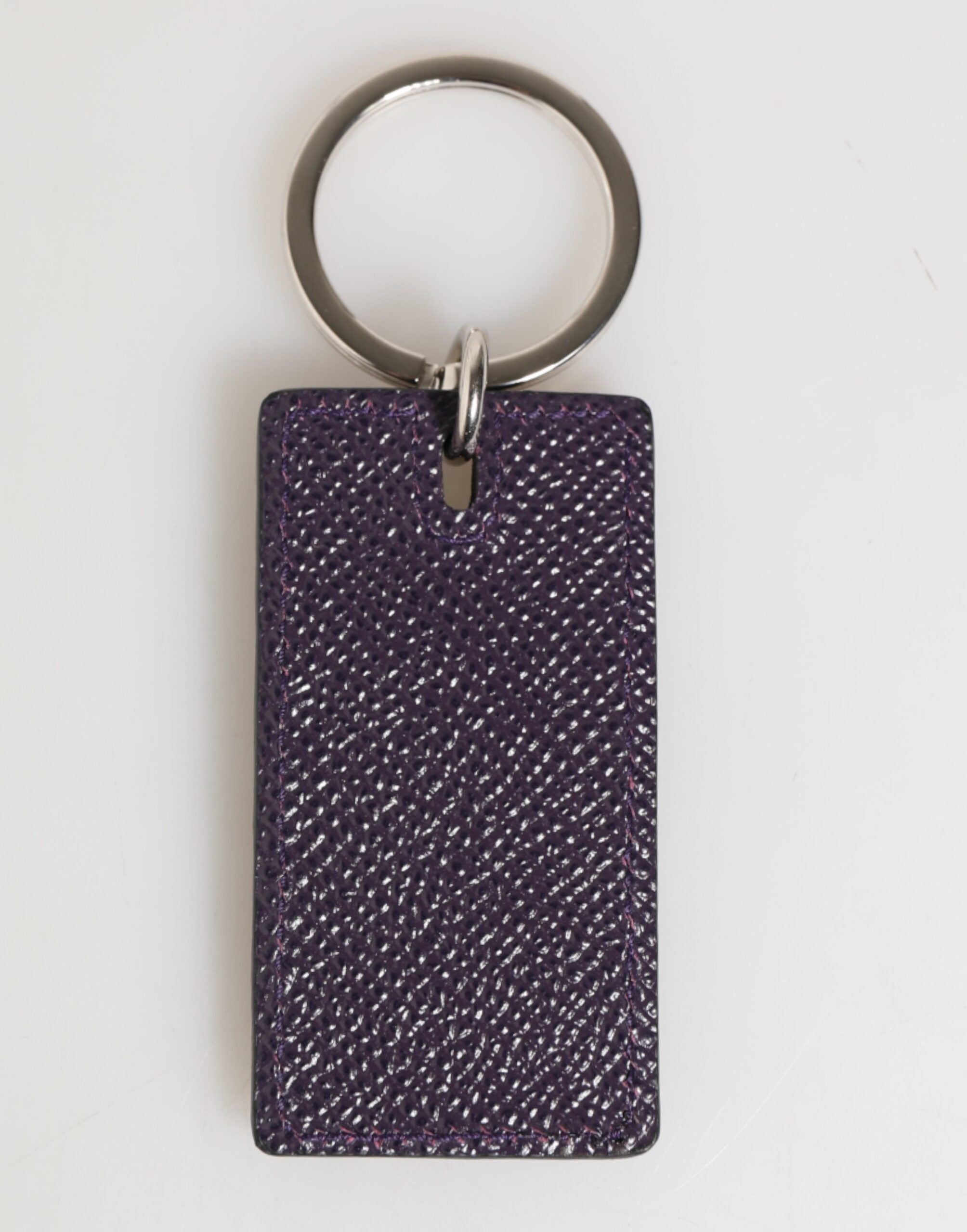 Violet Leather Logo Metal Ring Men Keychain Keyring - ventzia