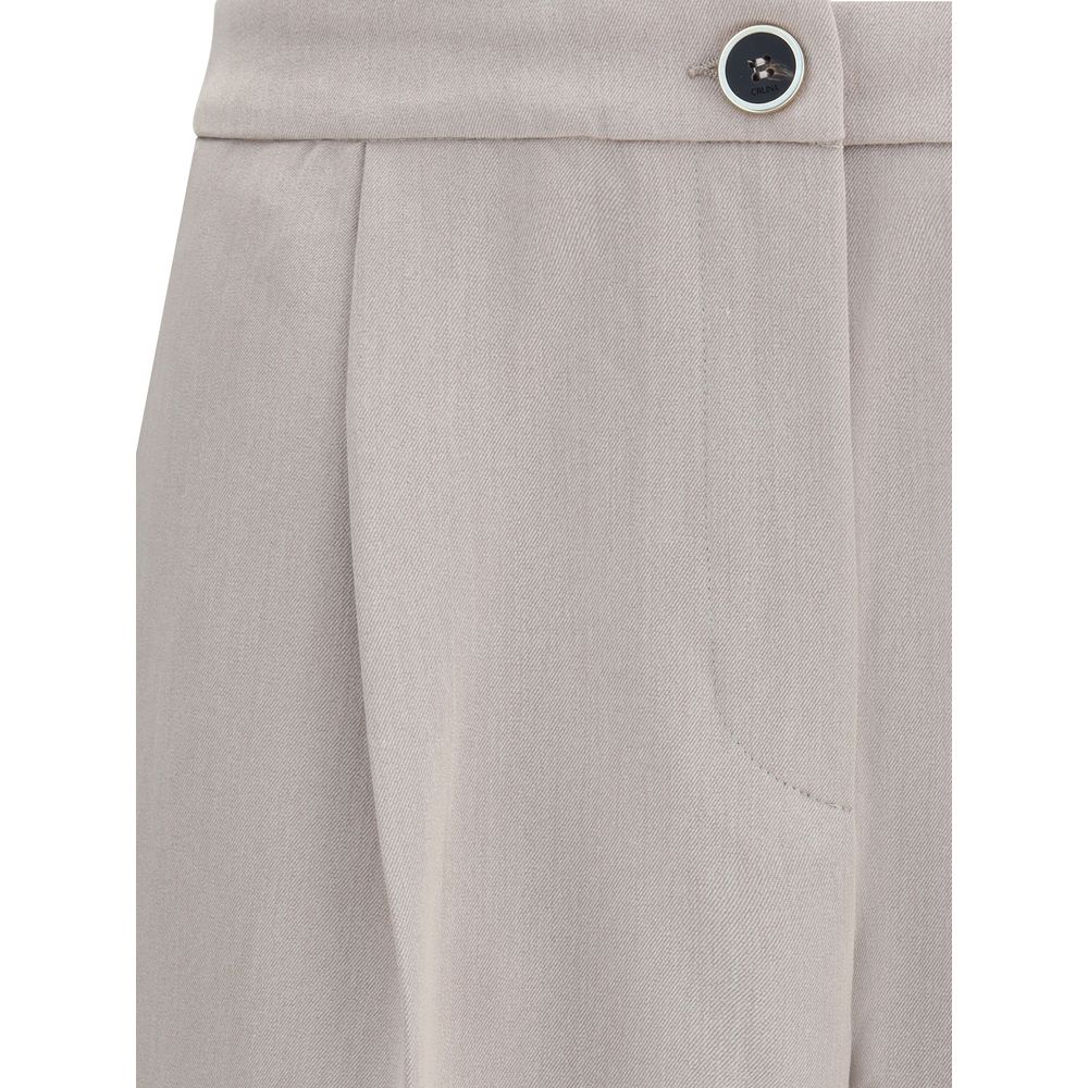 Beige Polyester Casual Pants - ventzia
