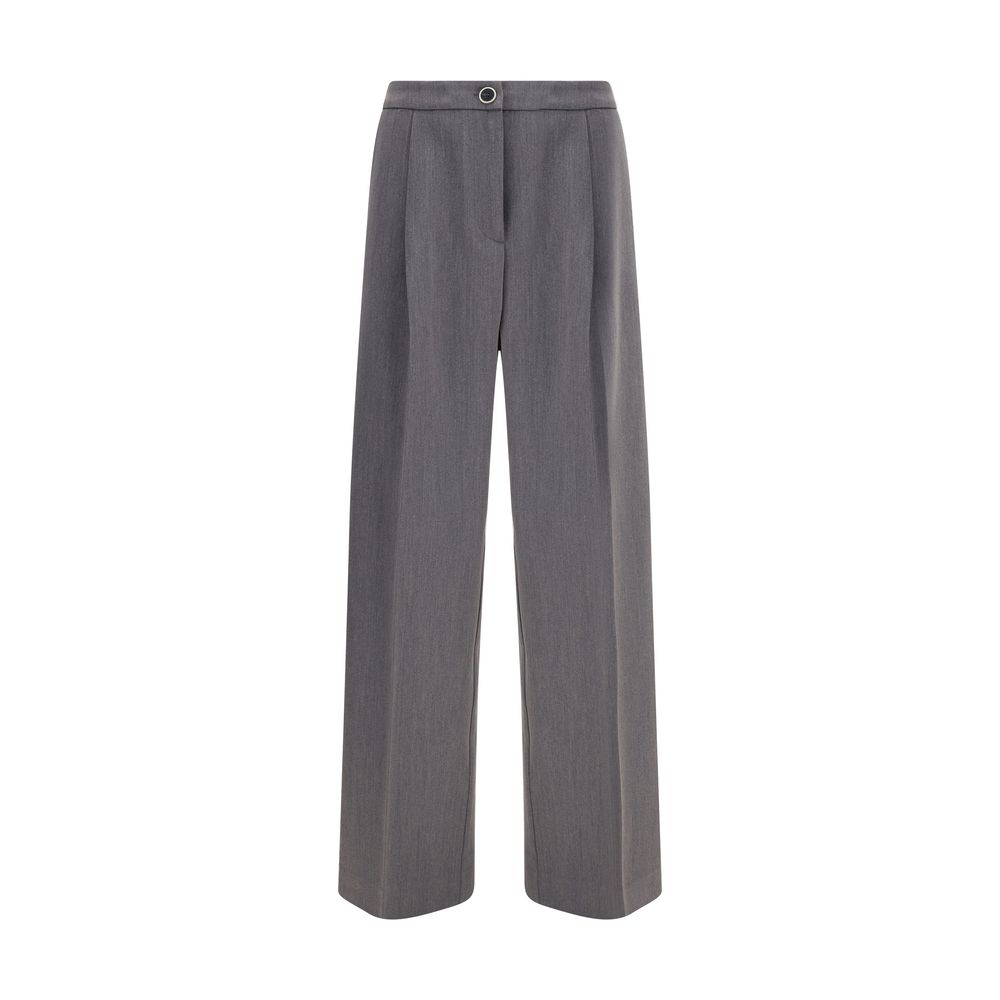 Gray Polyester Casual Pants - ventzia