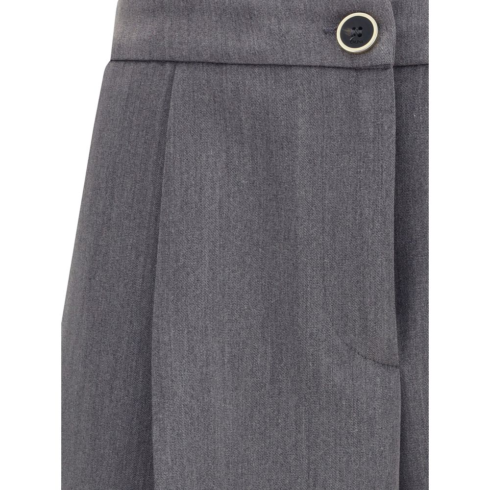 Gray Polyester Casual Pants - ventzia