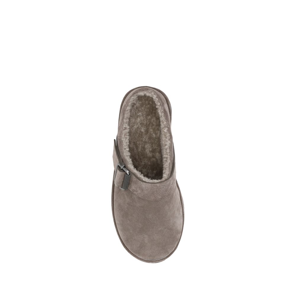 Gray Calf Leather Bos Taurus Clogs - ventzia
