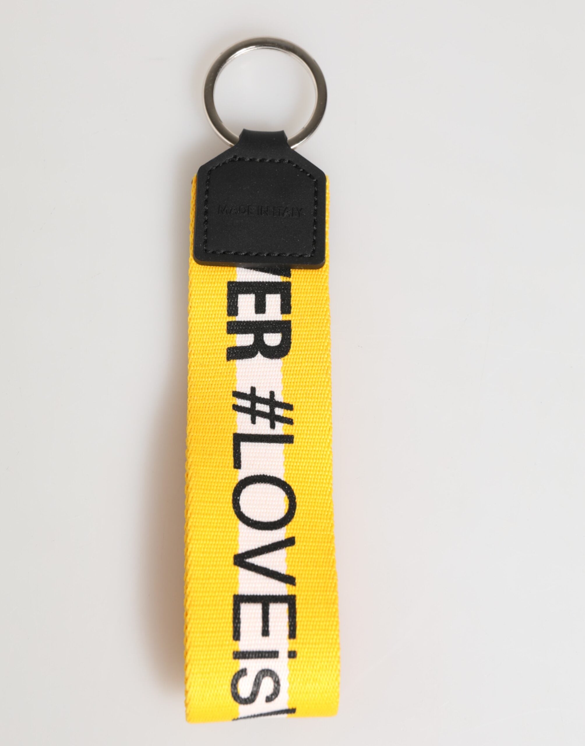 Yellow Logo Polyester Silver Brass Holder Keychain Keyring - ventzia