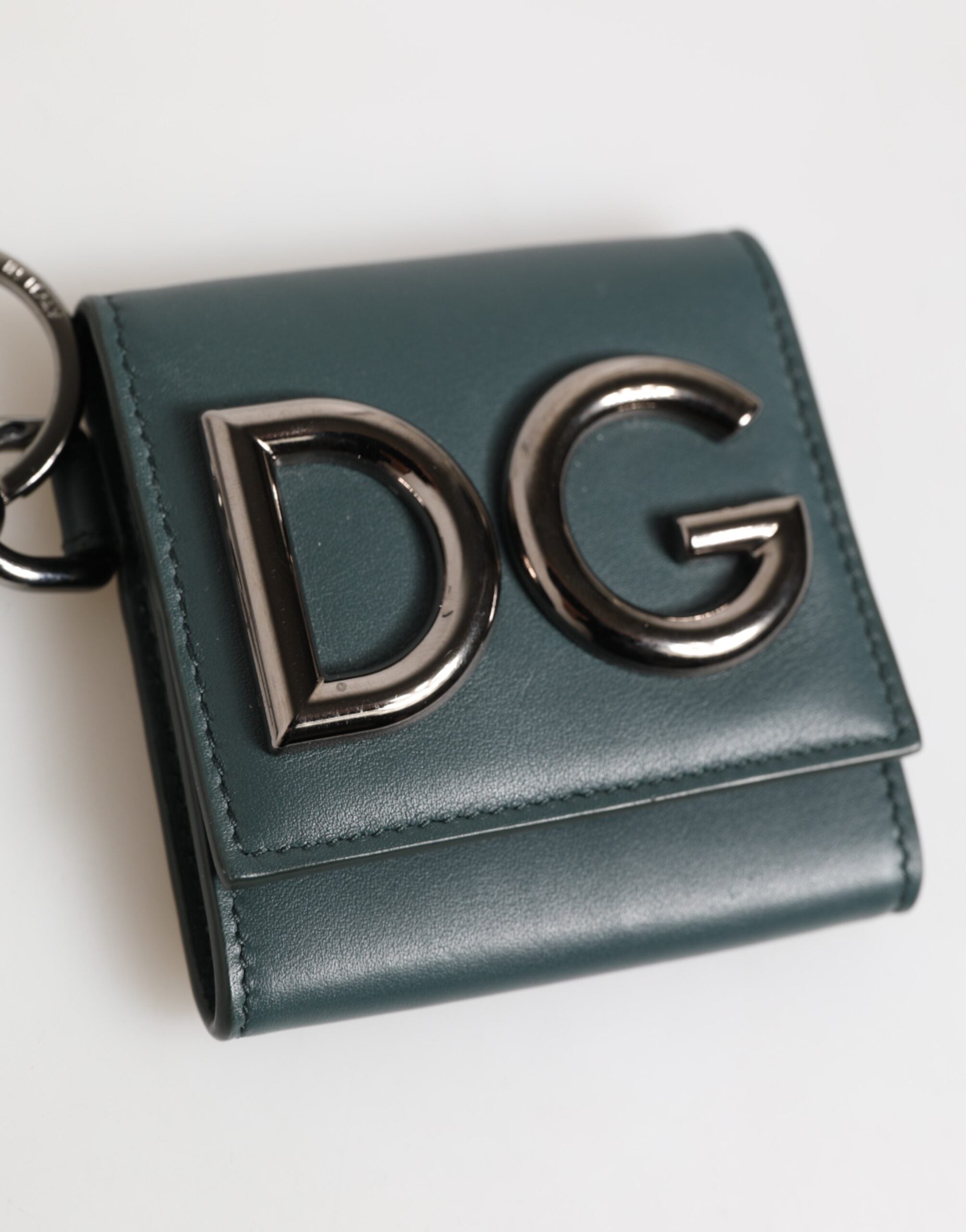 Dark Green Leather DG Logo Coin Purse Bag Charm Wallet - ventzia